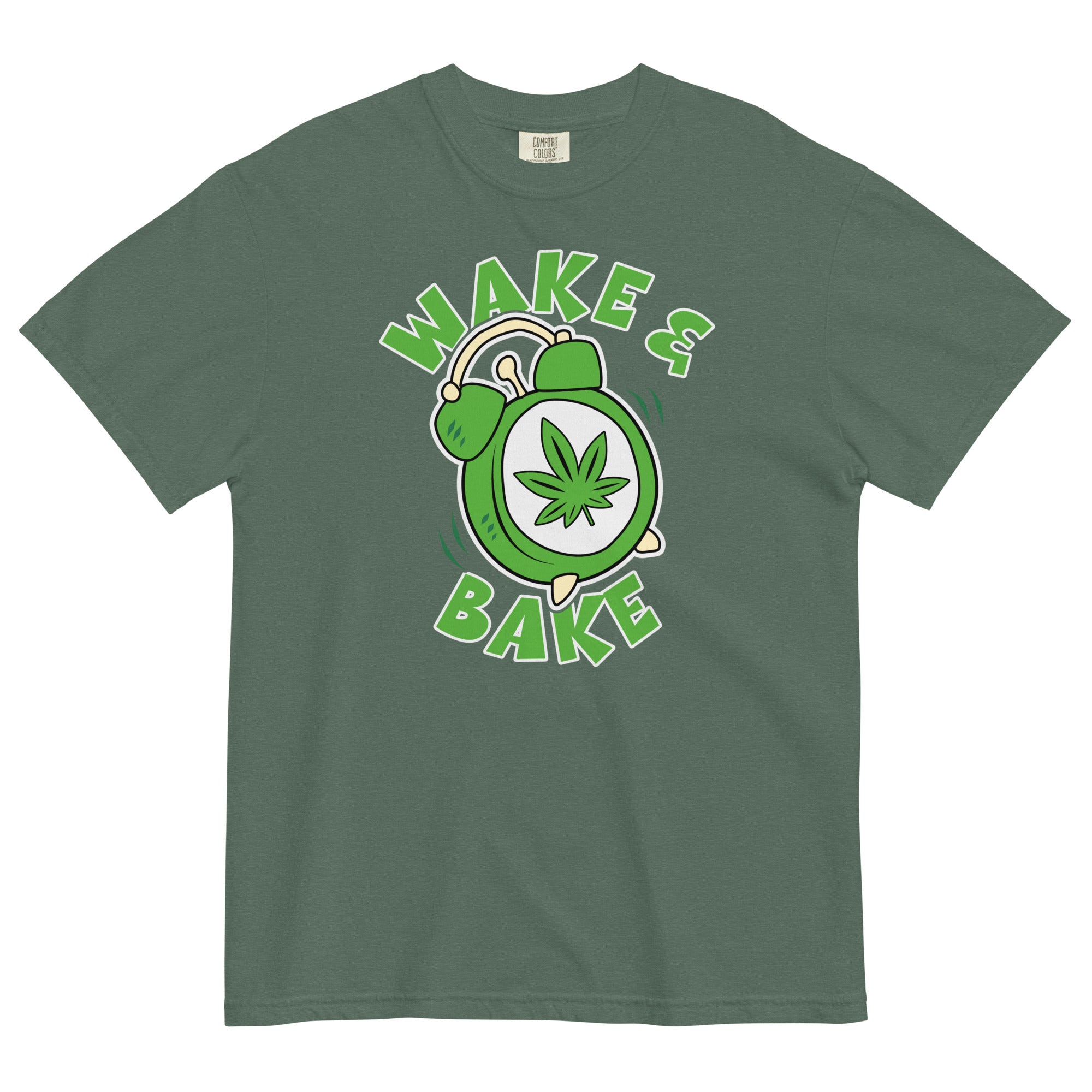 Wake & Bake Alarm Clock Weed T-Shirt: Stoner Apparel | Magic Leaf Tees