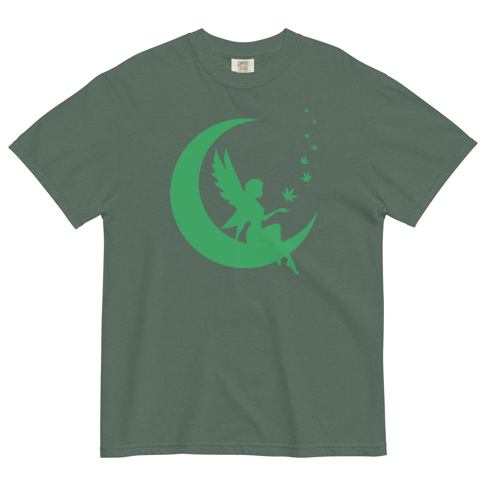  Weed Fairy on Crescent Moon Cannabis T-Shirt: Unique Weed Apparel | Magic Leaf Tees