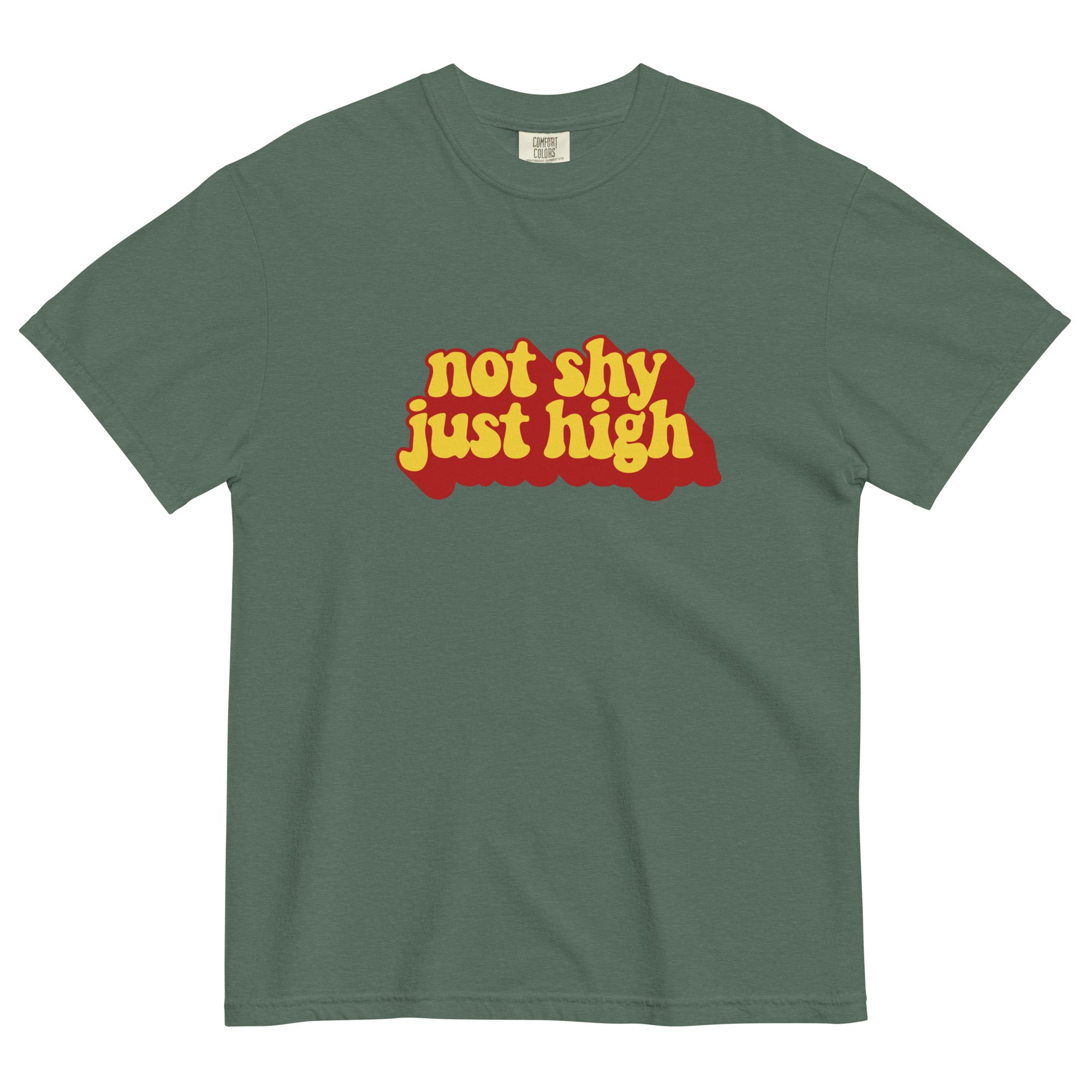 "Not Shy, Just High" Funny Weed T-Shirt – Magic Leaf Tees