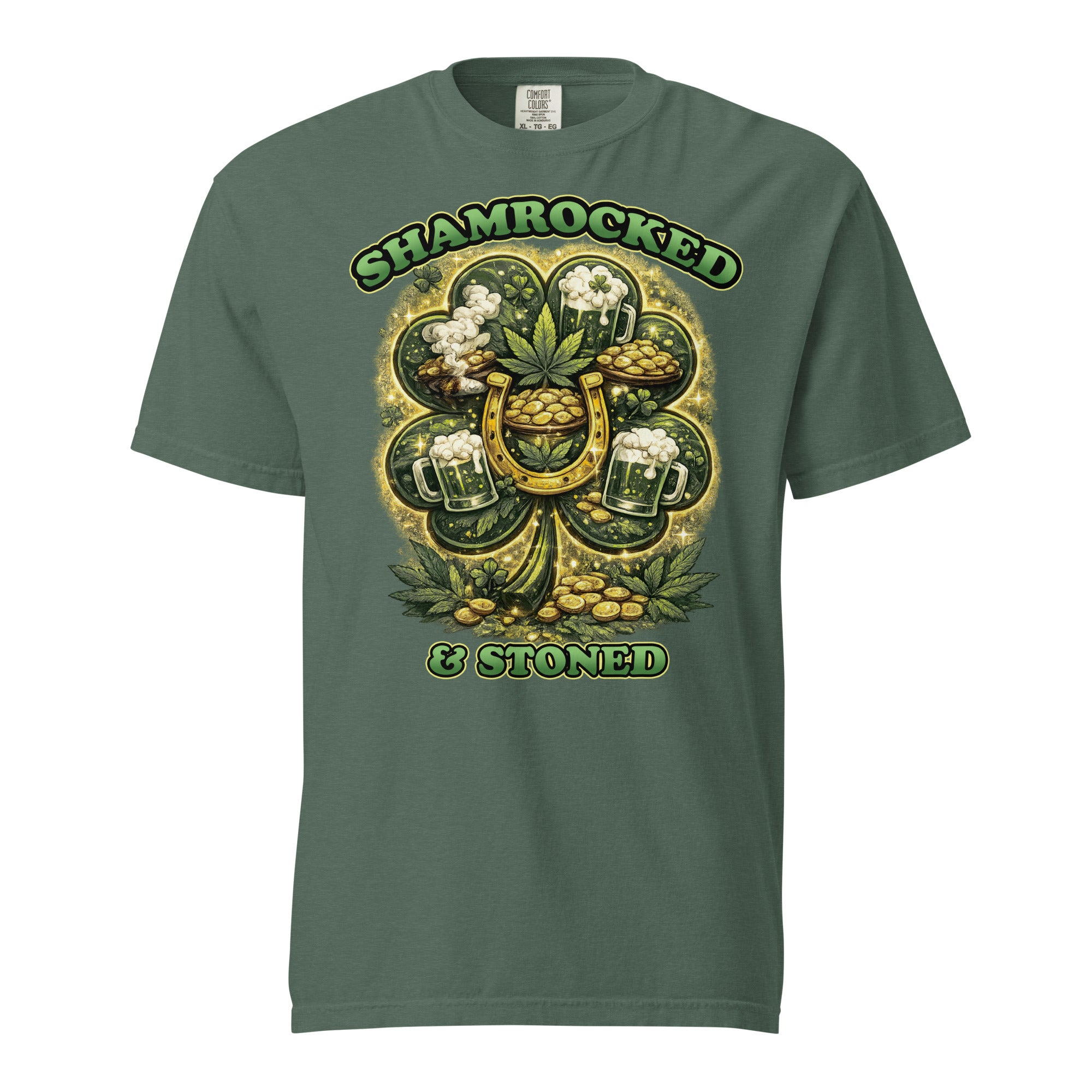 Shamrocked & Stoned St. Patrick’s Day Weed T-Shirt – Funny 420 Clover Shirt | Magic Leaf Tees
