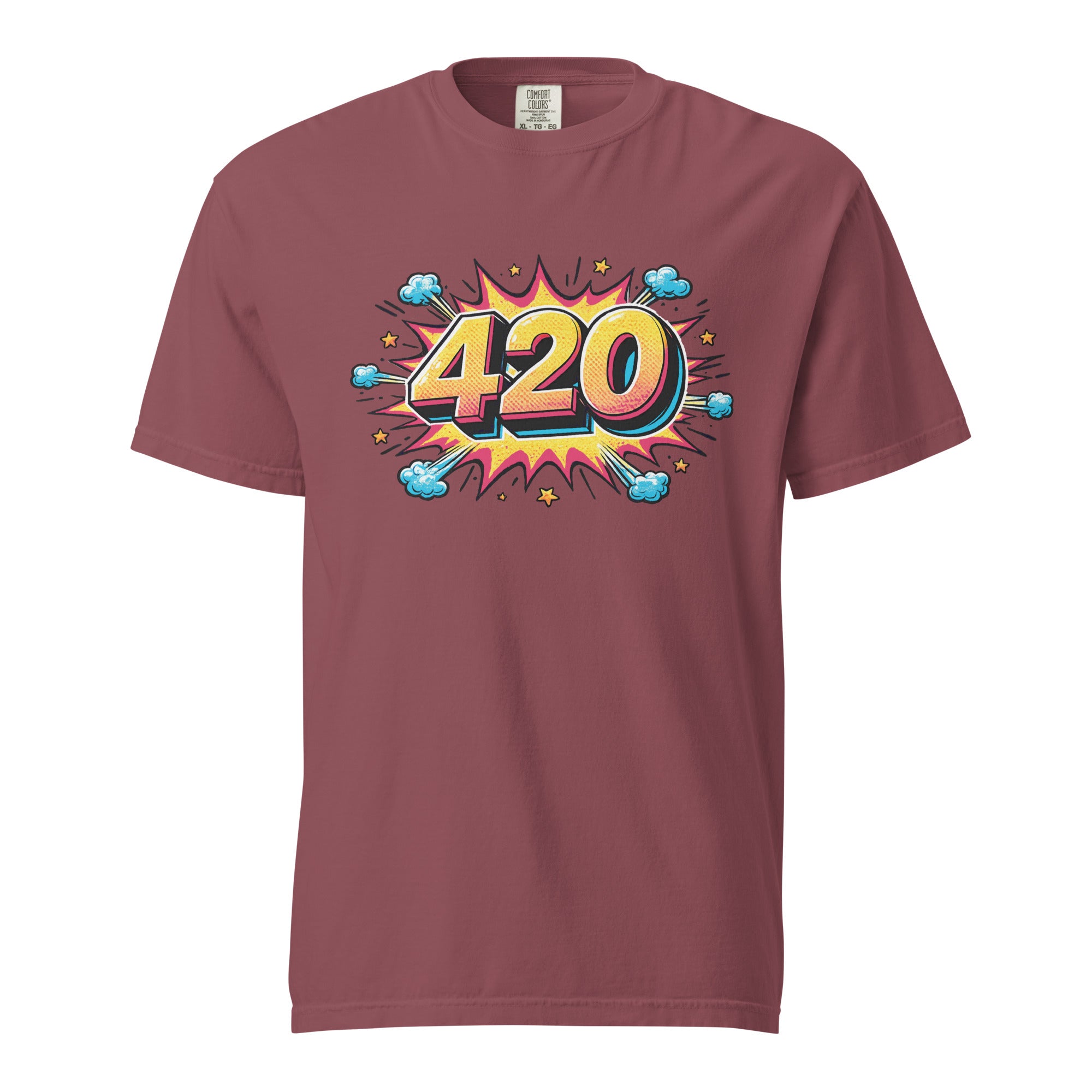 Pop Art 420 T-Shirt – Retro Comic Style Cannabis Graphic Tee | Riso Print Inspired Streetwear | Magic Leaf Tees