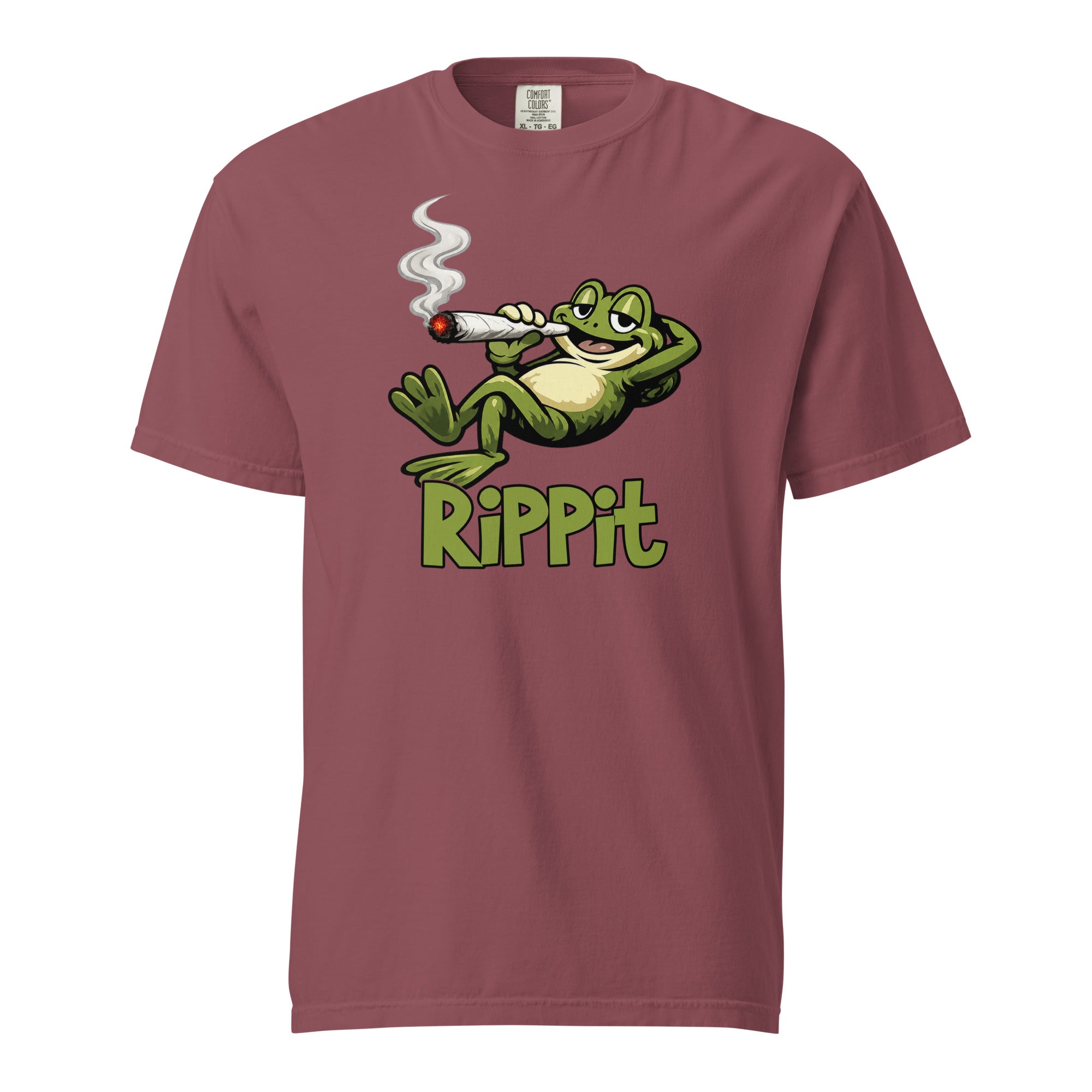 Rippit Frog T-Shirt, Funny Stoner Frog Graphic Tee, Laid Back Cartoon Frog Shirt, Weed Humor Cannabis Lover Gift, 420 Inspired Novelty Tee