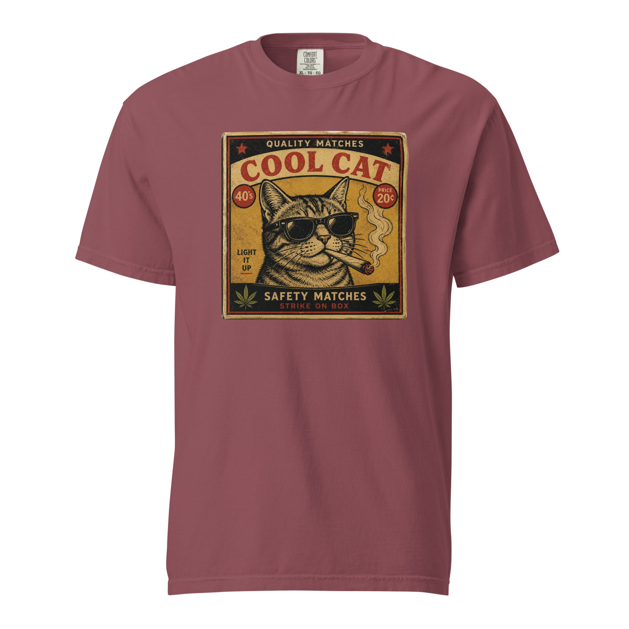 Retro Cool Cat Weed Shirt - Vintage Matchbox Cannabis Graphic T-Shirt