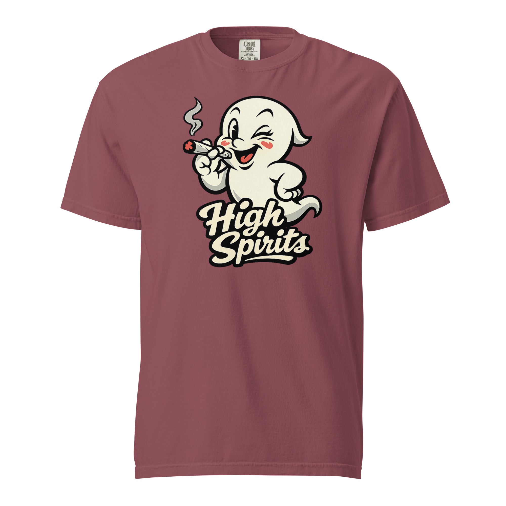 High Spirits Ghost T-Shirt – Funny Retro 1940s Cannabis Cartoon Tee