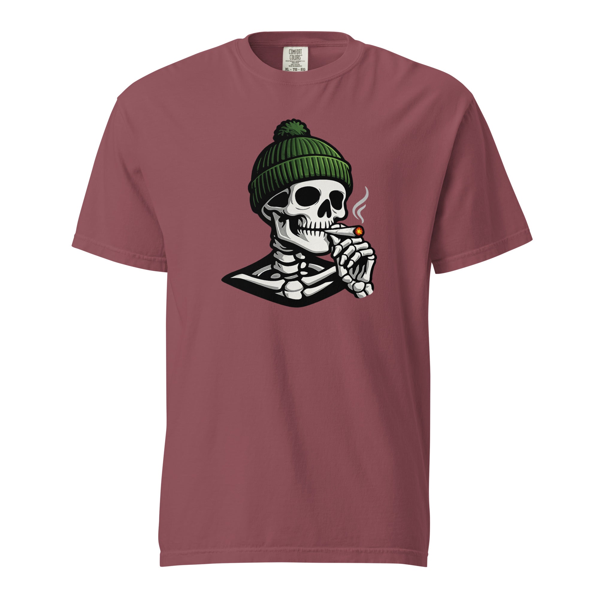 Skeleton Toque T-Shirt, Funny Stoner Skull Tee, Cannabis Smoking Skeleton Shirt, 420 Graphic Tee
