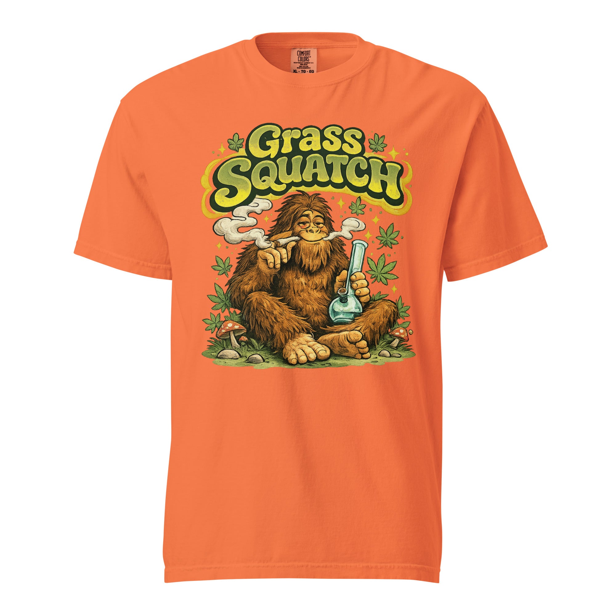 Grass Squatch T-Shirt – Funny Sasquatch Weed Shirt, Retro 60s Bigfoot Cannabis Graphic Tee