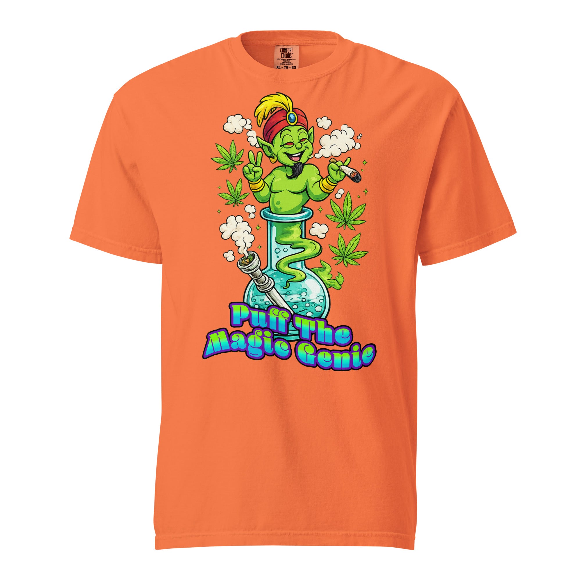 Puff The Magic Genie Shirt, Funny Cannabis Cartoon Tee, Retro Stoner Bong Genie T-Shirt