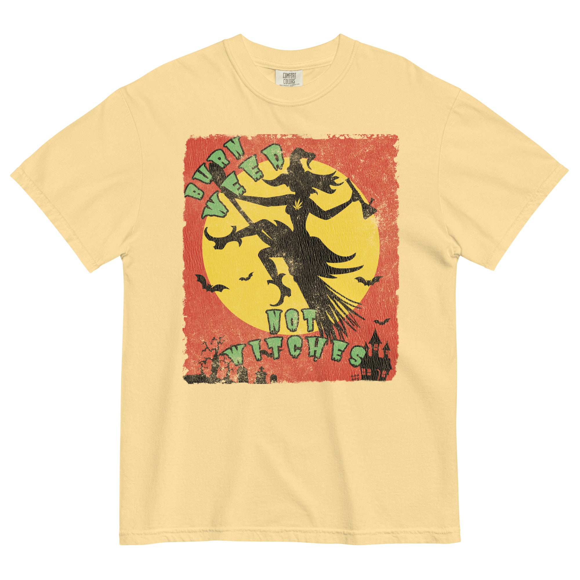 Burn Weed Not Witches Halloween Tee | Cannabis Enthusiast Shirt | Spooky Marijuana Statement | Magic Leaf Tees