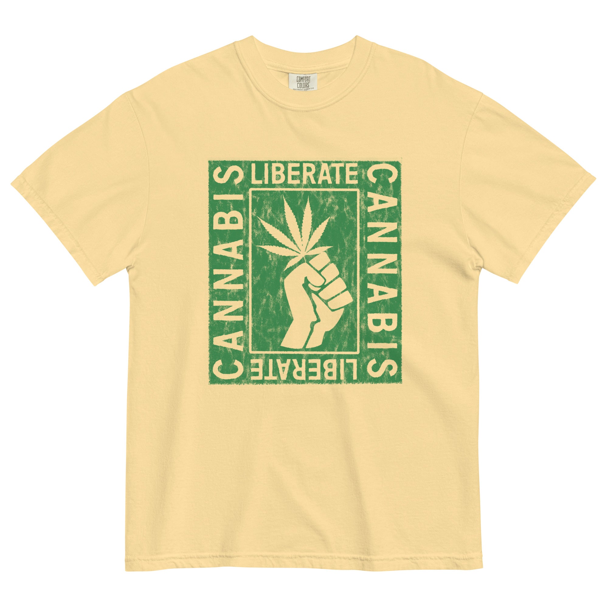 Liberate Cannabis Movement: Political Poster-Style Tee for Advocates of Marijuana Legalization! - Magic Leaf Tees