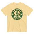 Stoner Witch Brews: Cannabis Coffee Shop Logo Tee for Magical Highs! - Magic Leaf Tees