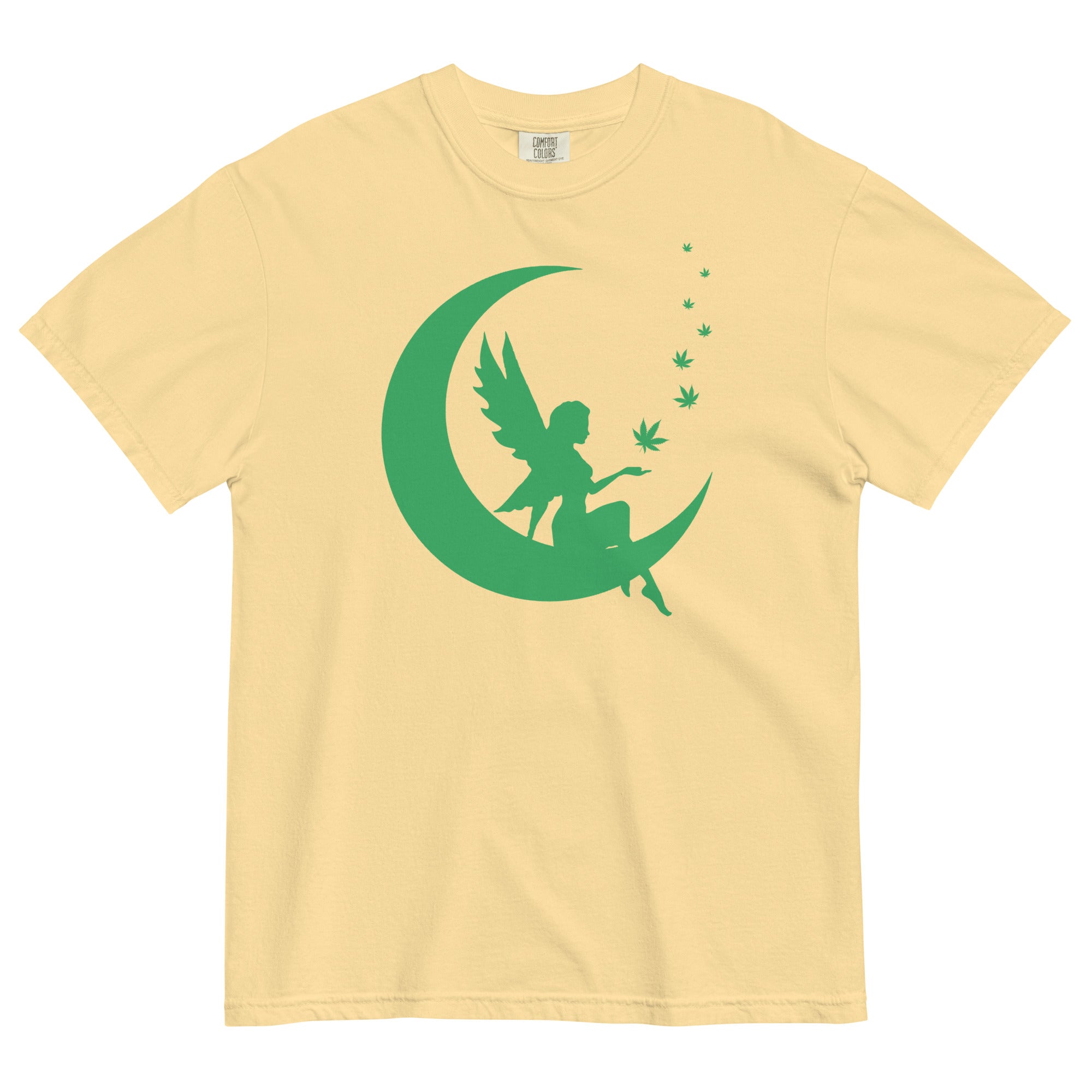  Weed Fairy on Crescent Moon Cannabis T-Shirt: Unique Weed Apparel | Magic Leaf Tees