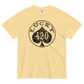 Lucky 420 T-Shirt – Weed-Themed Casino Poker Chip Design | Magic Leaf Tees