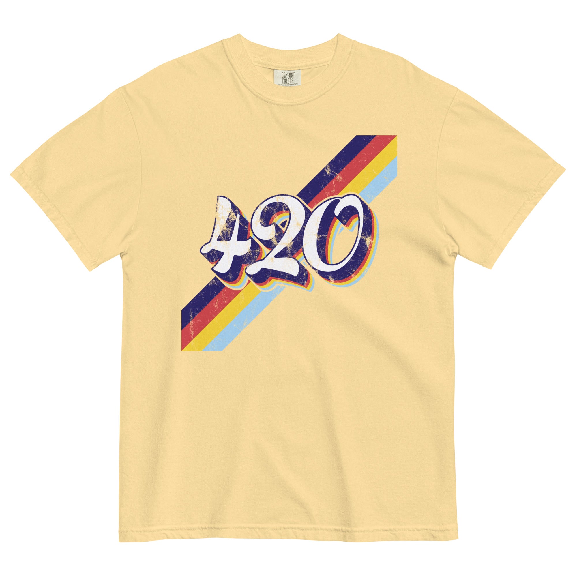 Retro 420 T-Shirt with Colorful Bars – Vintage Weed Style | Magic Leaf Tees