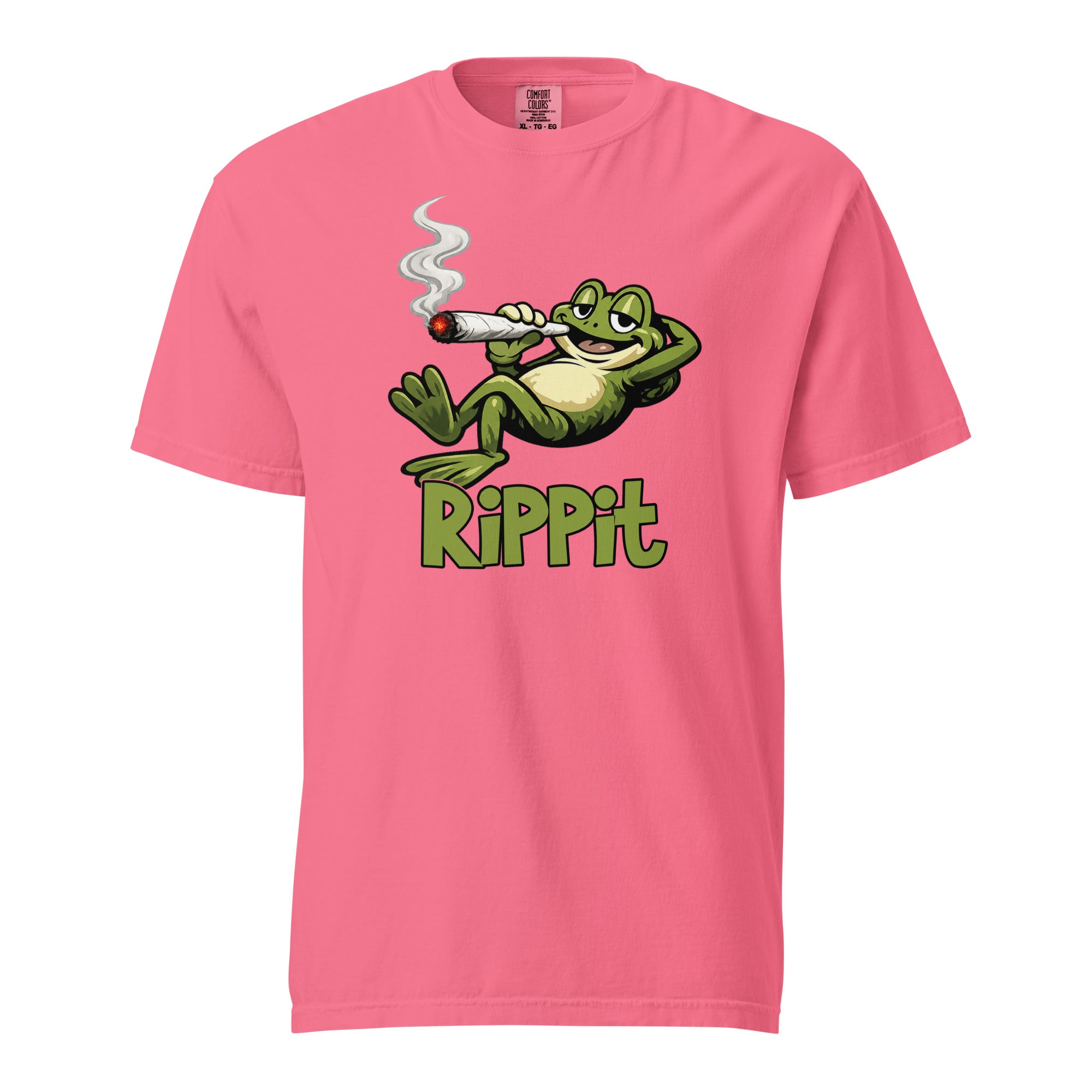 Rippit Frog T-Shirt, Funny Stoner Frog Graphic Tee, Laid Back Cartoon Frog Shirt, Weed Humor Cannabis Lover Gift, 420 Inspired Novelty Tee