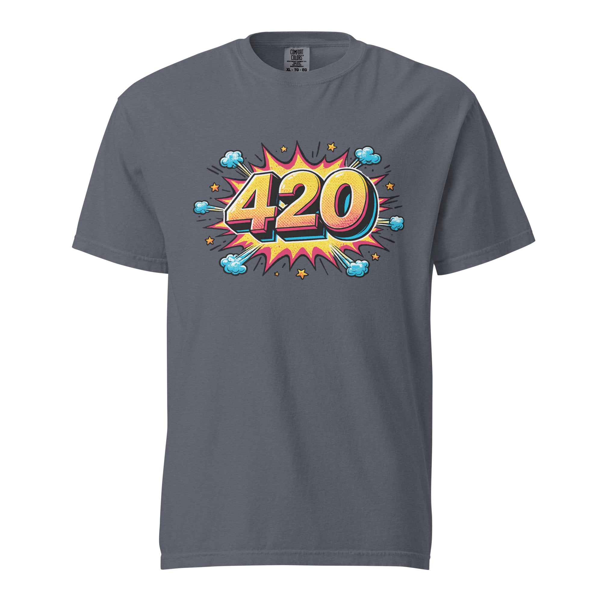 Pop Art 420 T-Shirt – Retro Comic Style Cannabis Graphic Tee | Riso Print Inspired Streetwear | Magic Leaf Tees