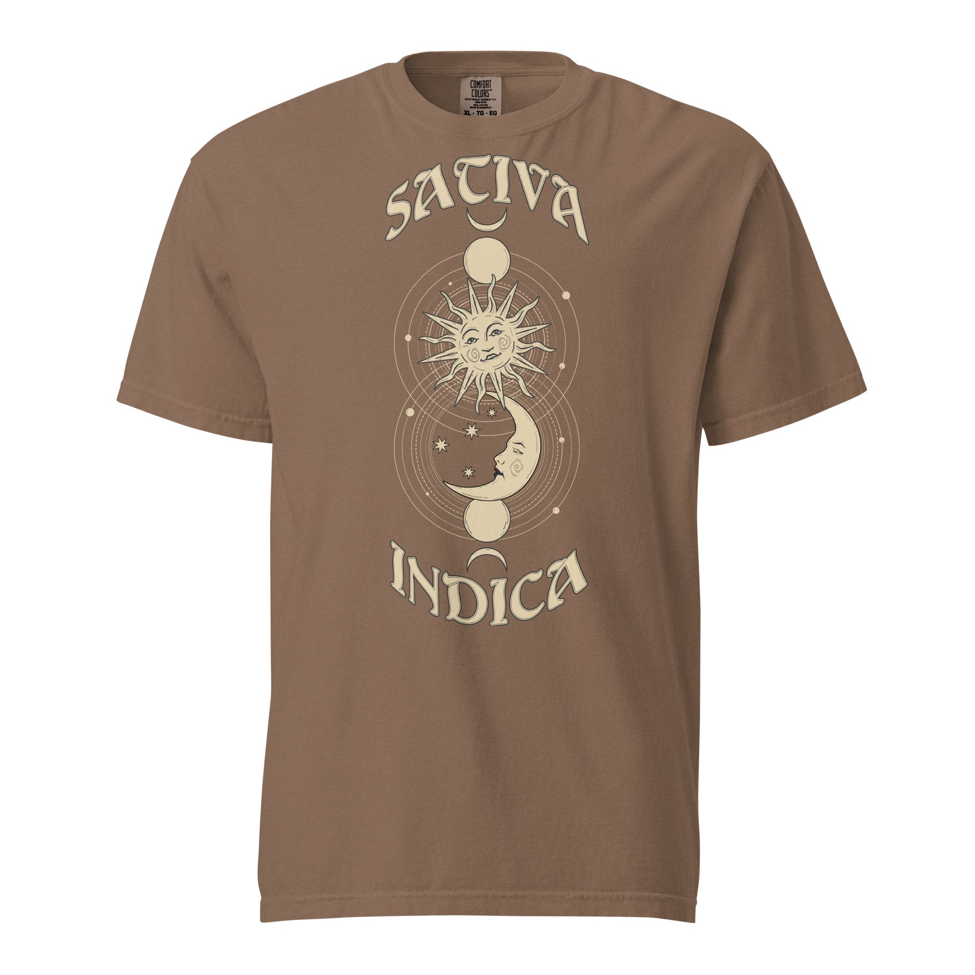 Sativa Indica Vintage Sun and Moon T-Shirt – Cannabis Apparel | Magic Leaf Tees