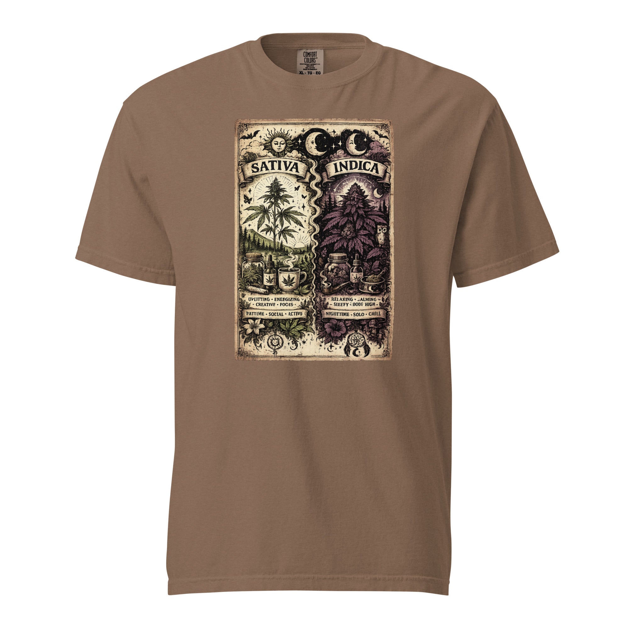 Sativa vs Indica Shirt Whimsigoth Cannabis Design
