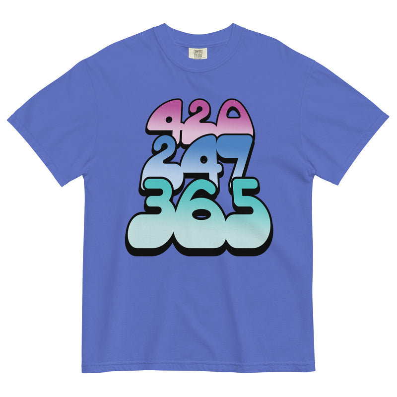 420 247 365 Tee | 60s Inspired Cannabis Shirt | Hippie Style Weed Enthusiast Apparel | Magic Leaf Tees