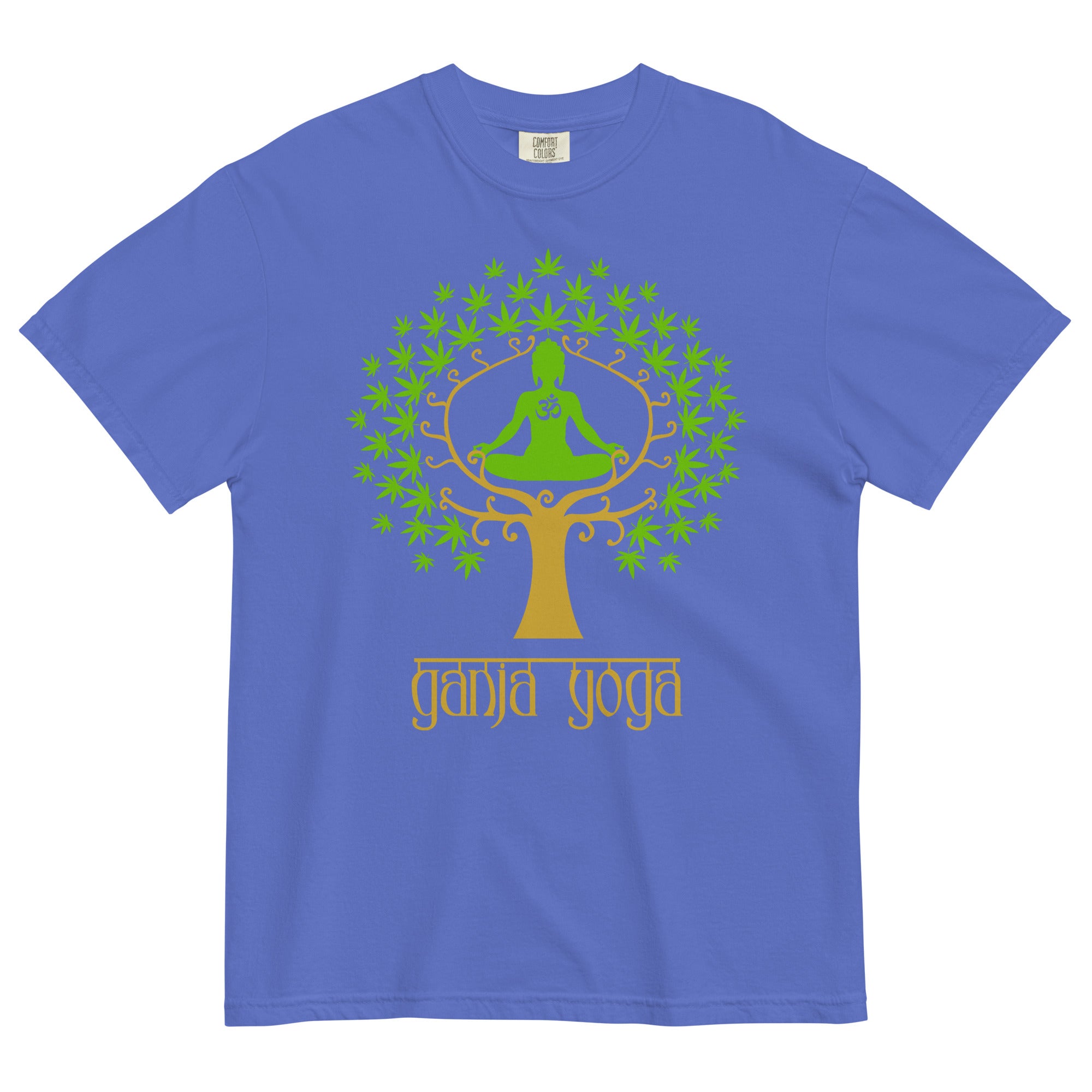 Ganja Yoga Buddha Tee | Cannabis and Yoga Shirt | Zen Herbal Fusion | Magic Leaf Tees