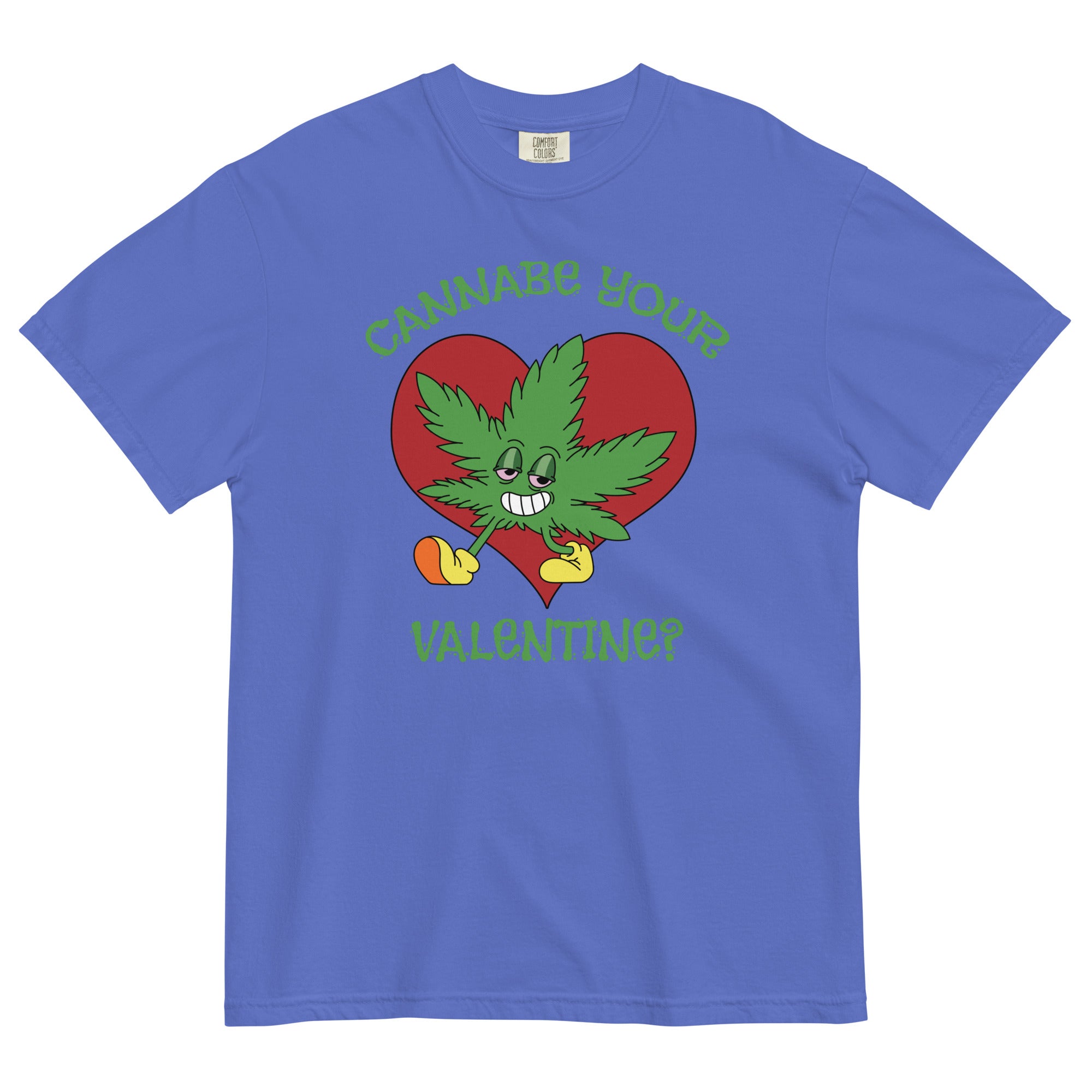 Cannabe Your Valentine? Playful Cartoon Pot Leaf Tee for Weed Enthusiasts! - Magic Leaf Tees