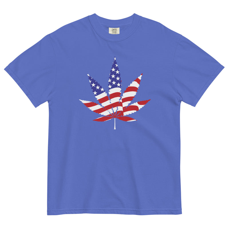 Weed Leaf USA Flag T-Shirt | Patriotic Cannabis Apparel | Magic Leaf Tees