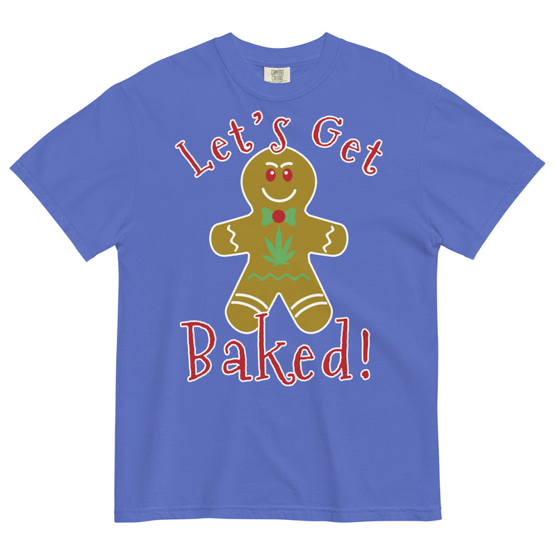 Cannabis Christmas T-Shirt: 'Let's Get Baked' Gingerbread Man Design | Magic Leaf Tees
