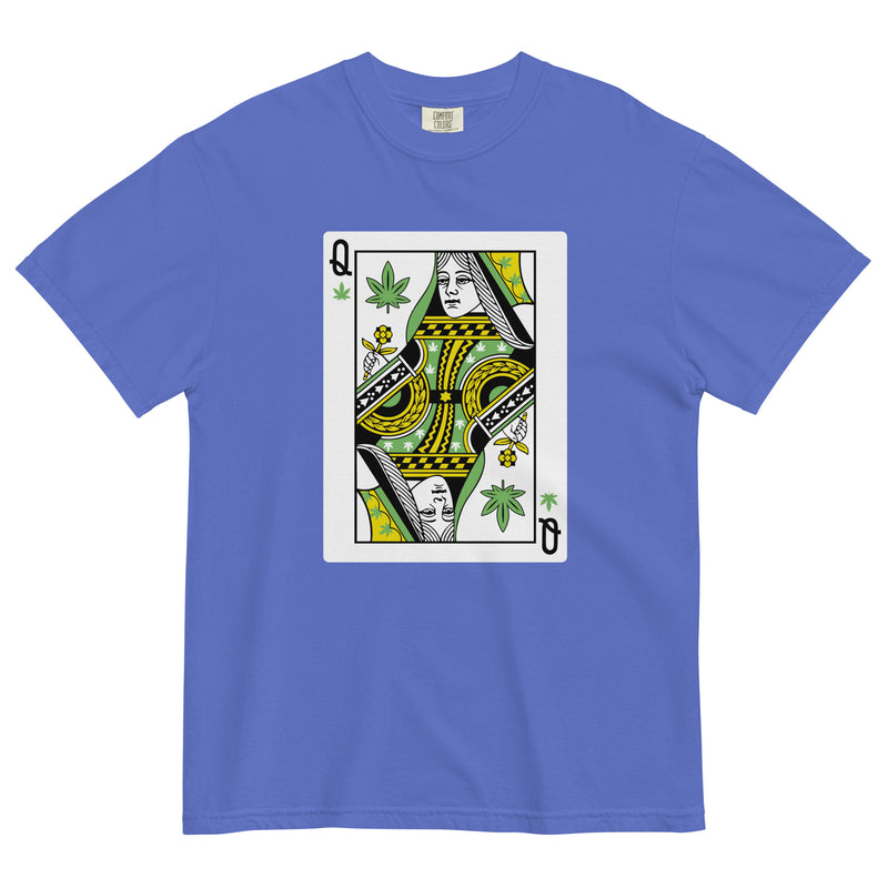 Queen of Weed Playing Card T-Shirt: Cannabis Casino Apparel | Magic Leaf Tees