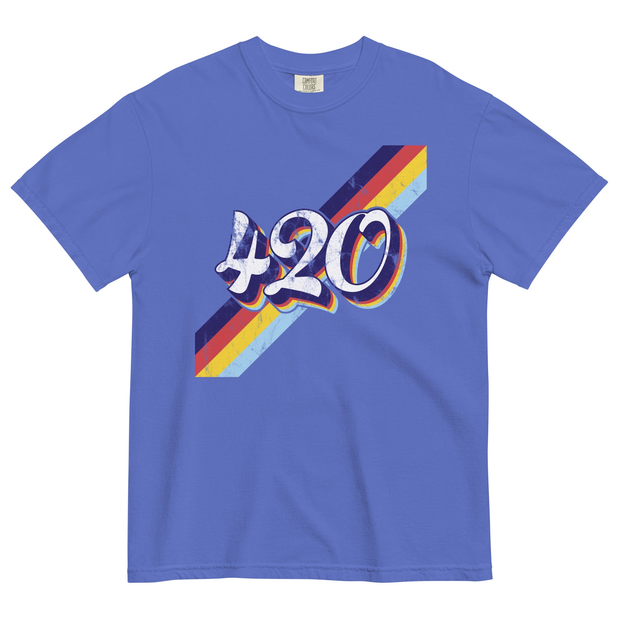 Retro 420 T-Shirt with Colorful Bars – Vintage Weed Style | Magic Leaf Tees