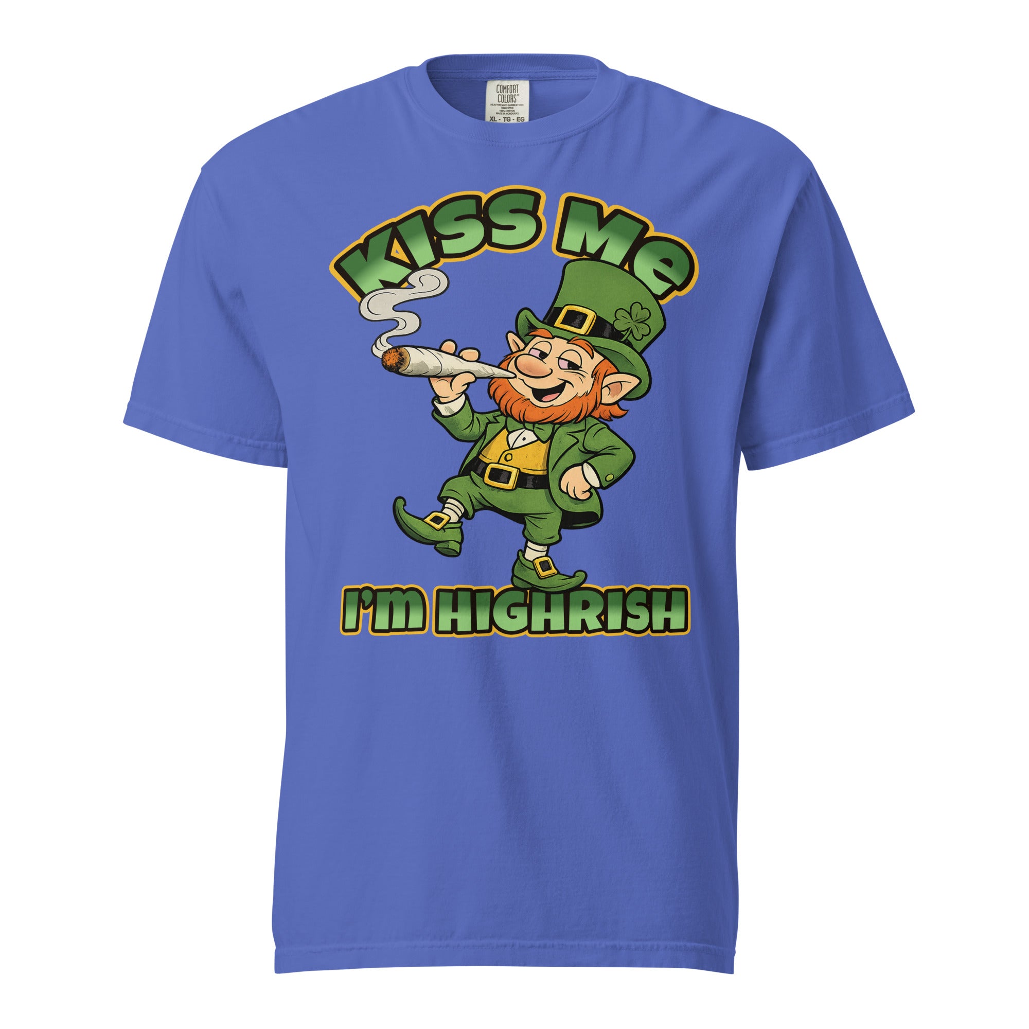 Kiss Me I’m Highrish T-Shirt – Funny St. Patrick’s Day Weed Shirt | 420 Leprechaun Tee – Magic Leaf Tees