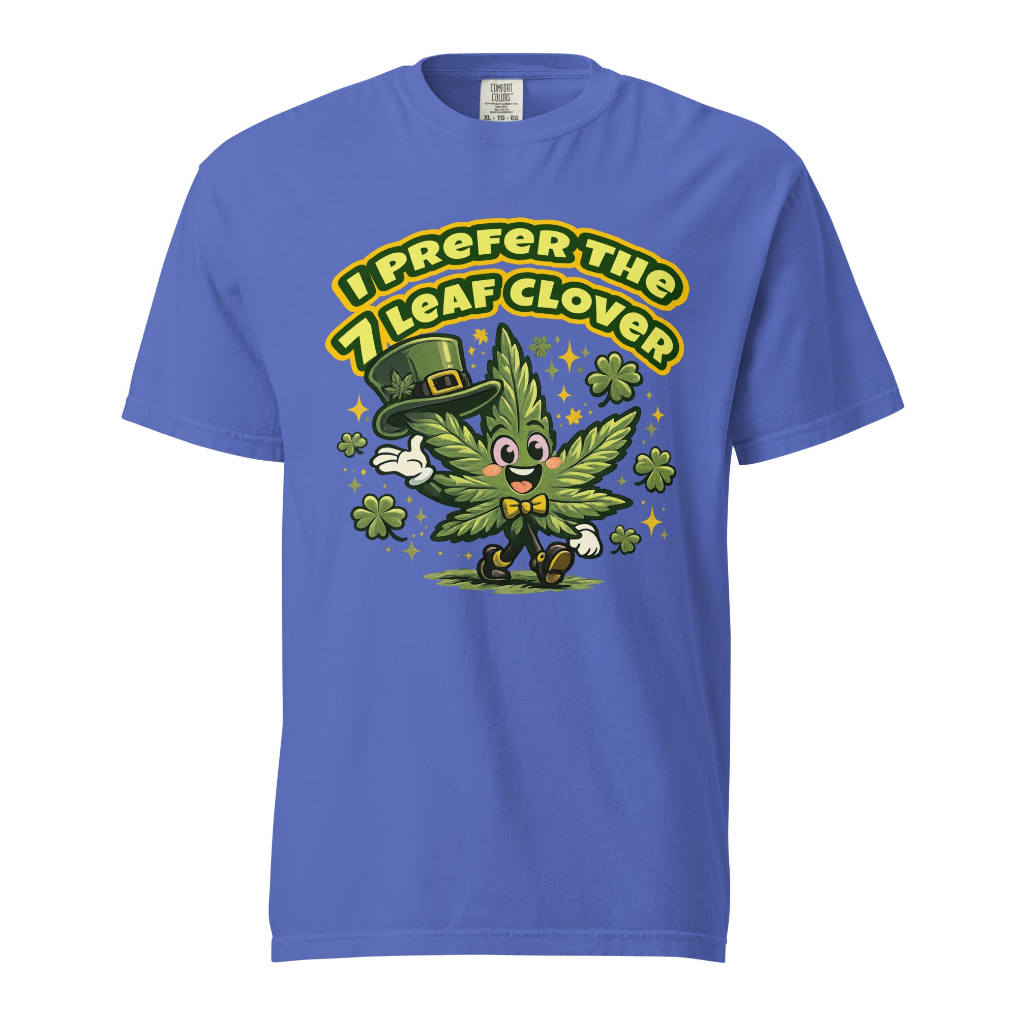 Retro 60s Cannabis Leaf St. Patrick’s Day T-Shirt – Funny Lucky Weed Cartoon Graphic Tee