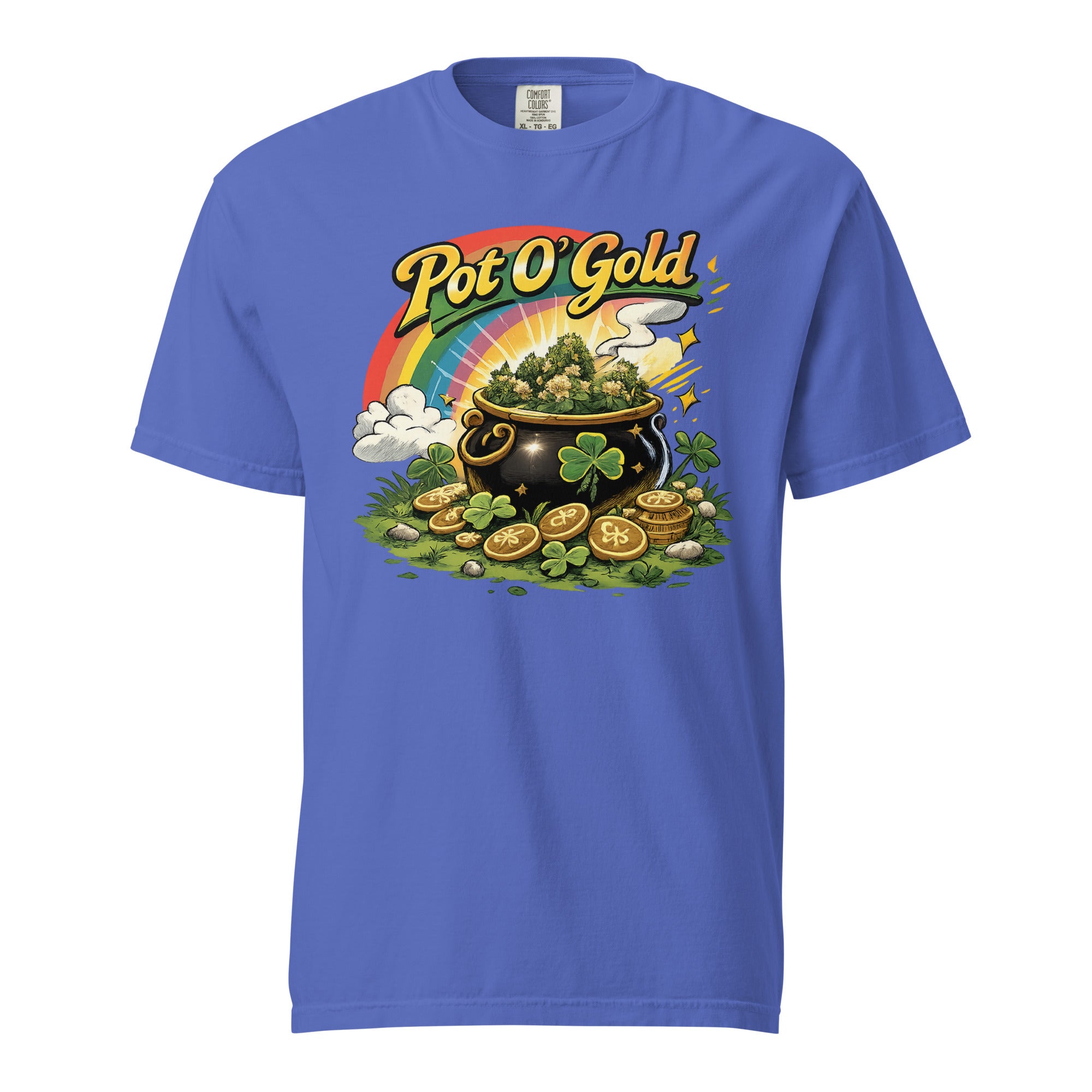 Pot O’ Gold Cannabis T-Shirt – Funny St. Patrick’s Day Weed Retro 80s Graphic Tee