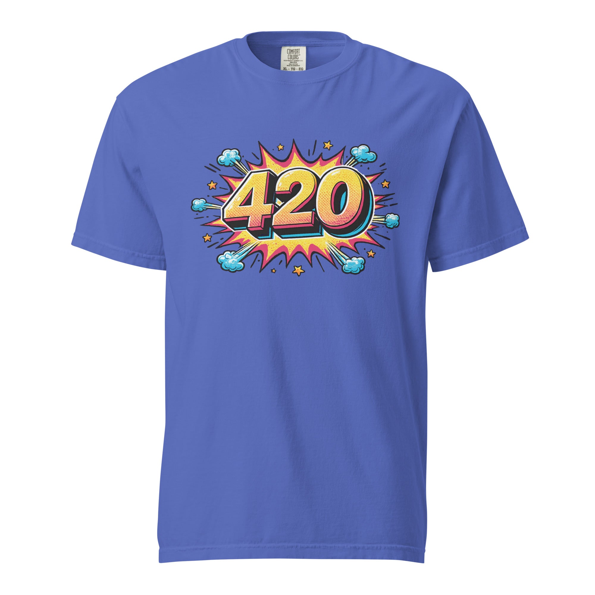 Pop Art 420 T-Shirt – Retro Comic Style Cannabis Graphic Tee | Riso Print Inspired Streetwear | Magic Leaf Tees