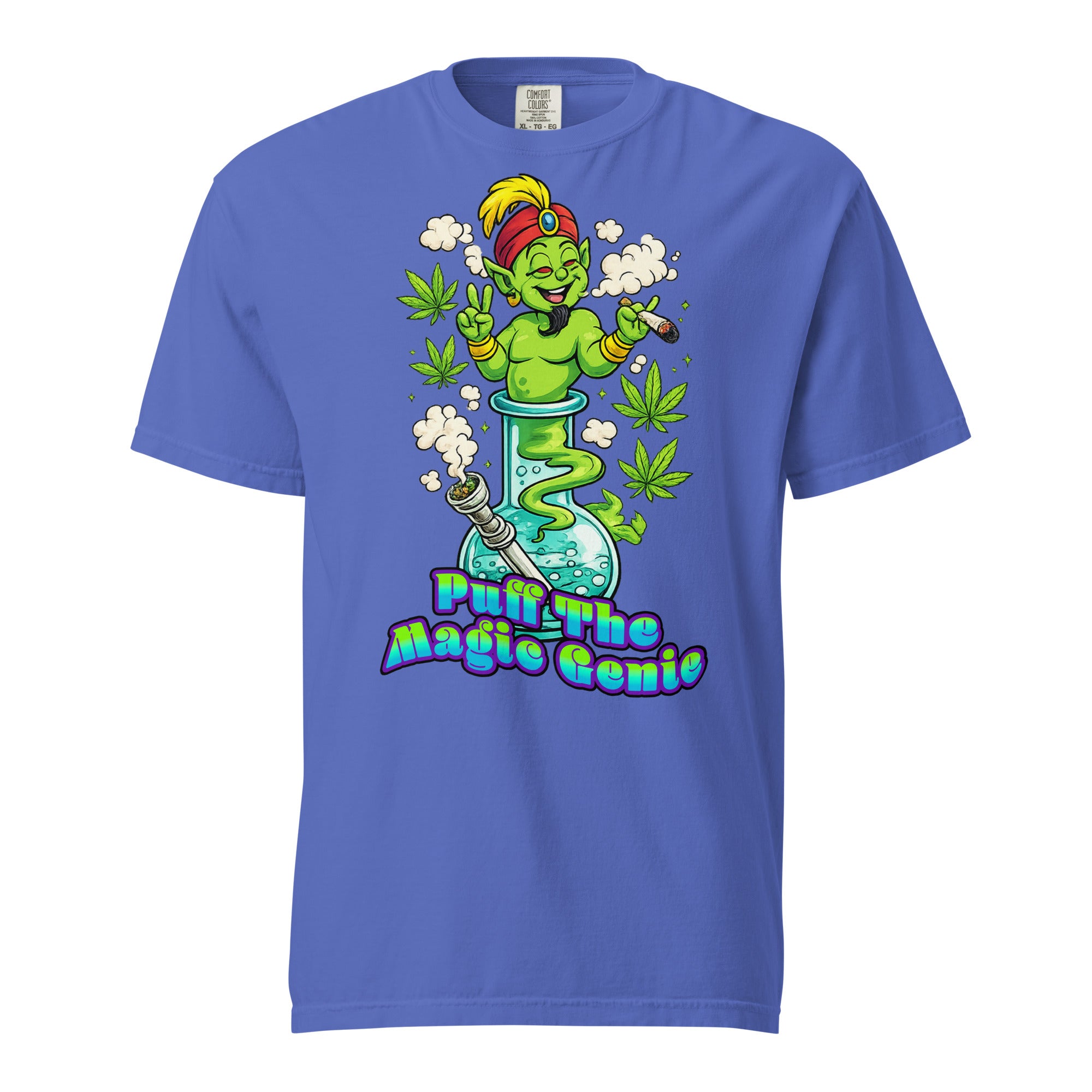 Puff The Magic Genie Shirt, Funny Cannabis Cartoon Tee, Retro Stoner Bong Genie T-Shirt