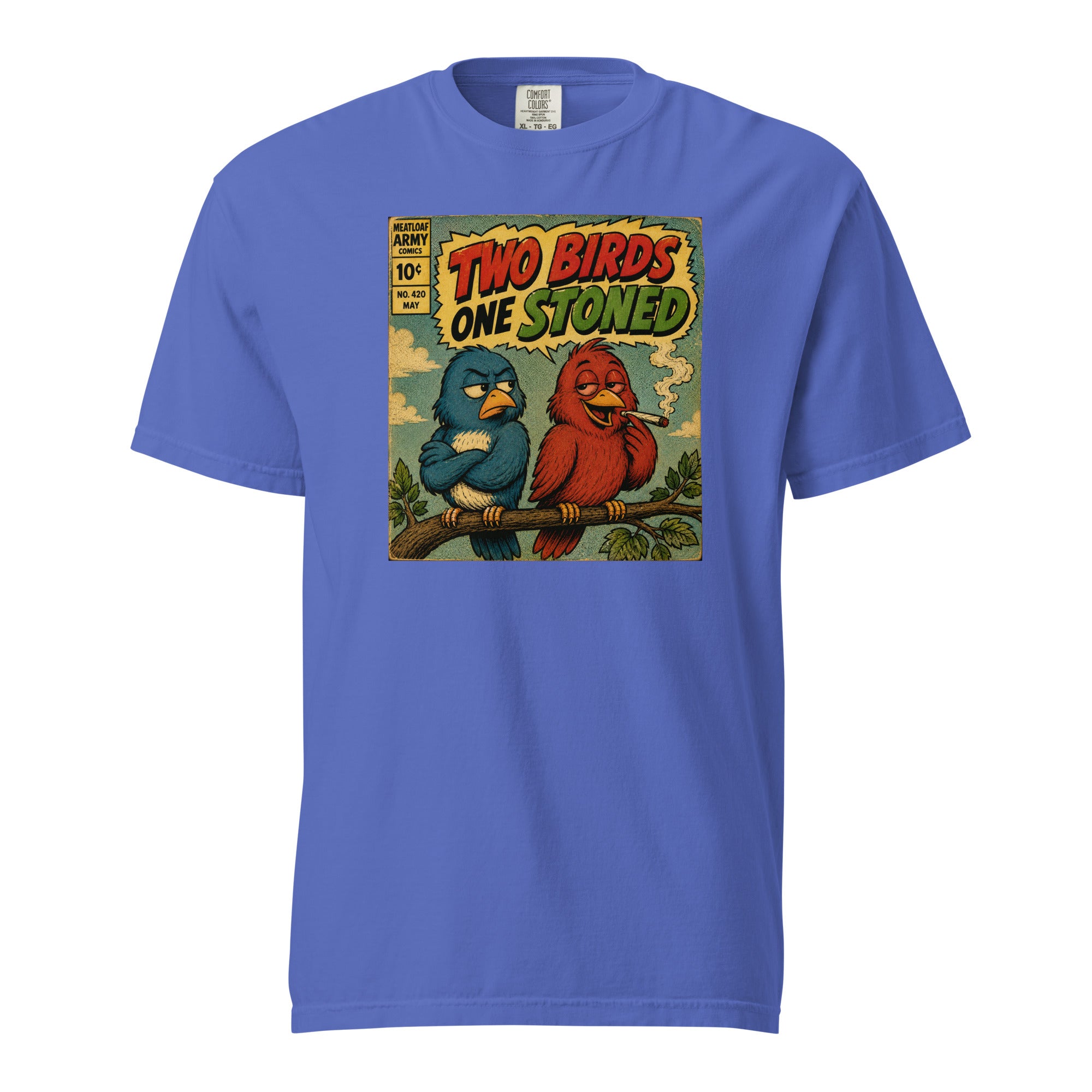 Two Birds One Stoned T-Shirt – Funny Retro Stoner Graphic Tee