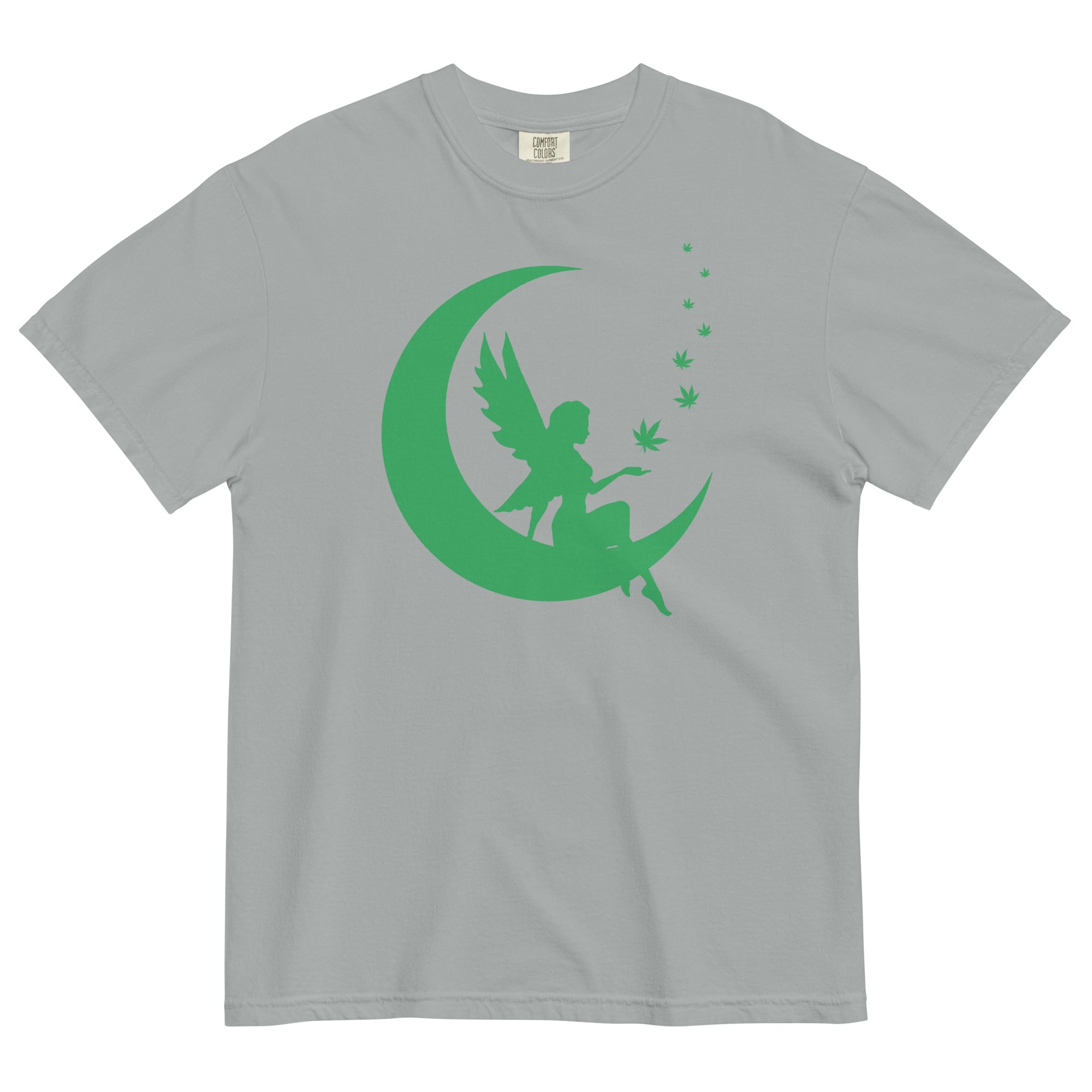  Weed Fairy on Crescent Moon Cannabis T-Shirt: Unique Weed Apparel | Magic Leaf Tees