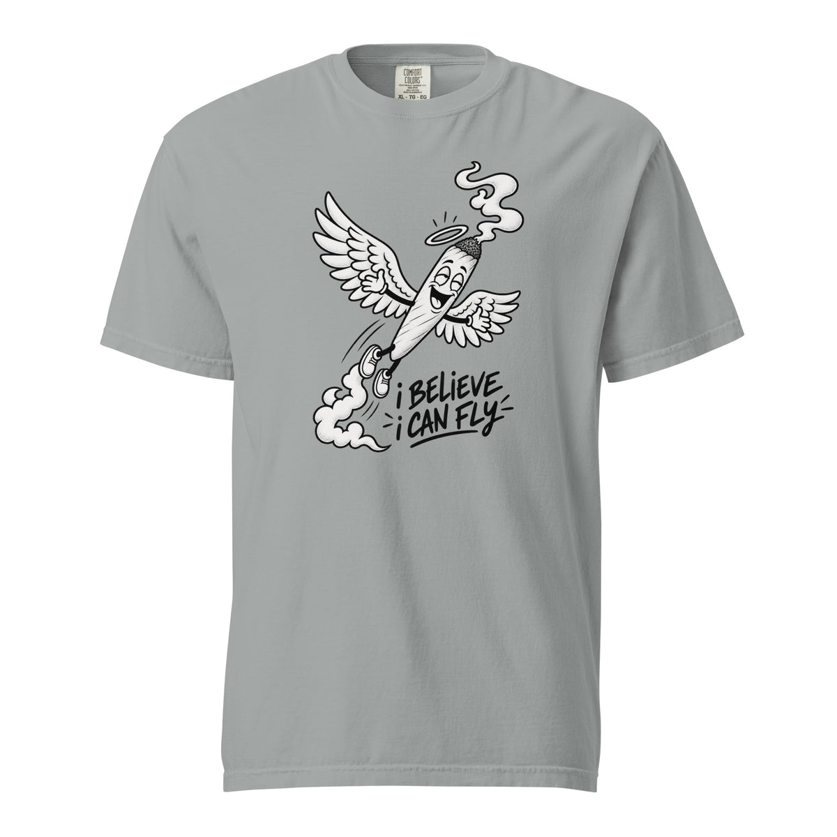 I Believe I Can Fly T-Shirt, Funny Flying Joint Tee, Cannabis Angel Wings 420 Graphic Shirt