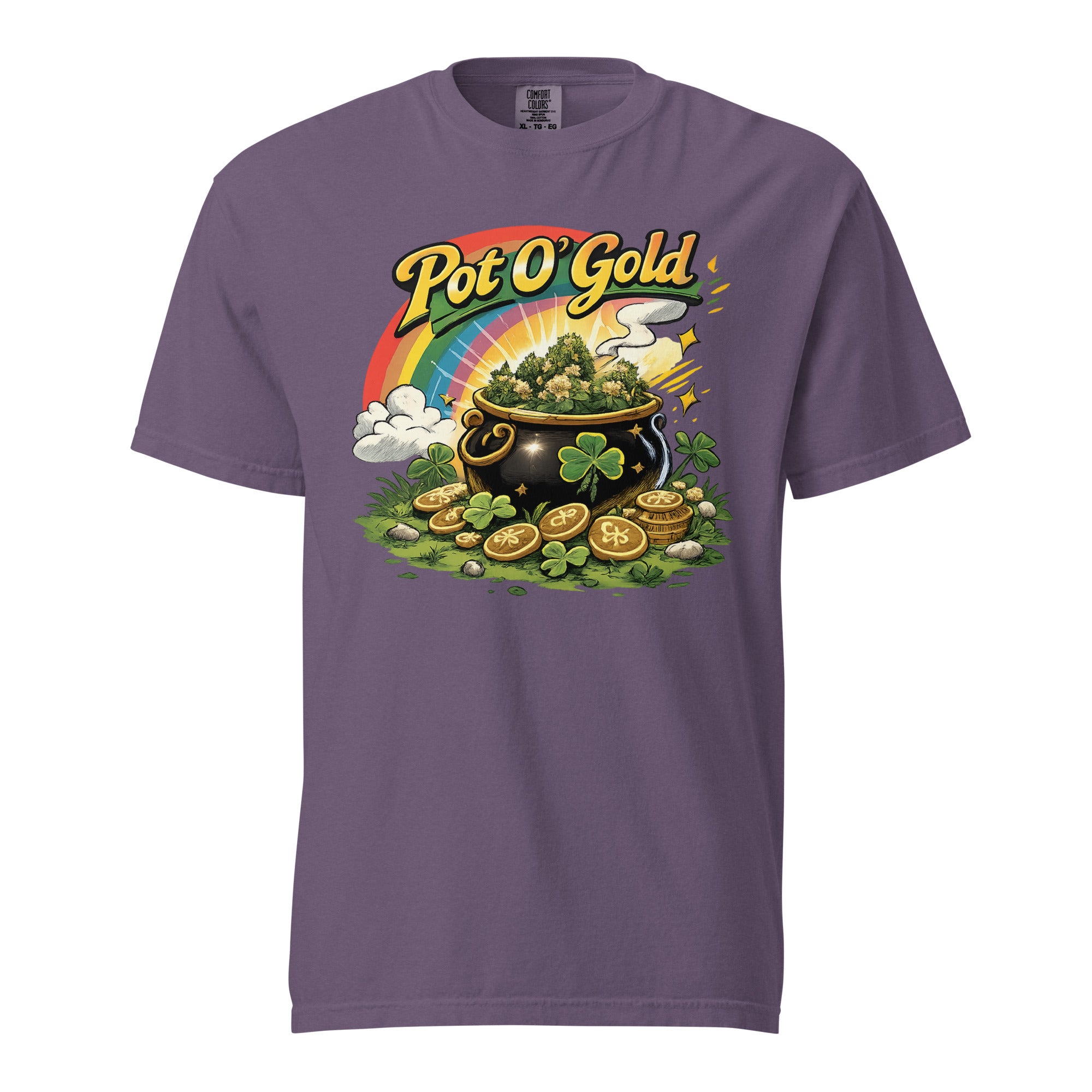 Pot O’ Gold Cannabis T-Shirt – Funny St. Patrick’s Day Weed Retro 80s Graphic Tee