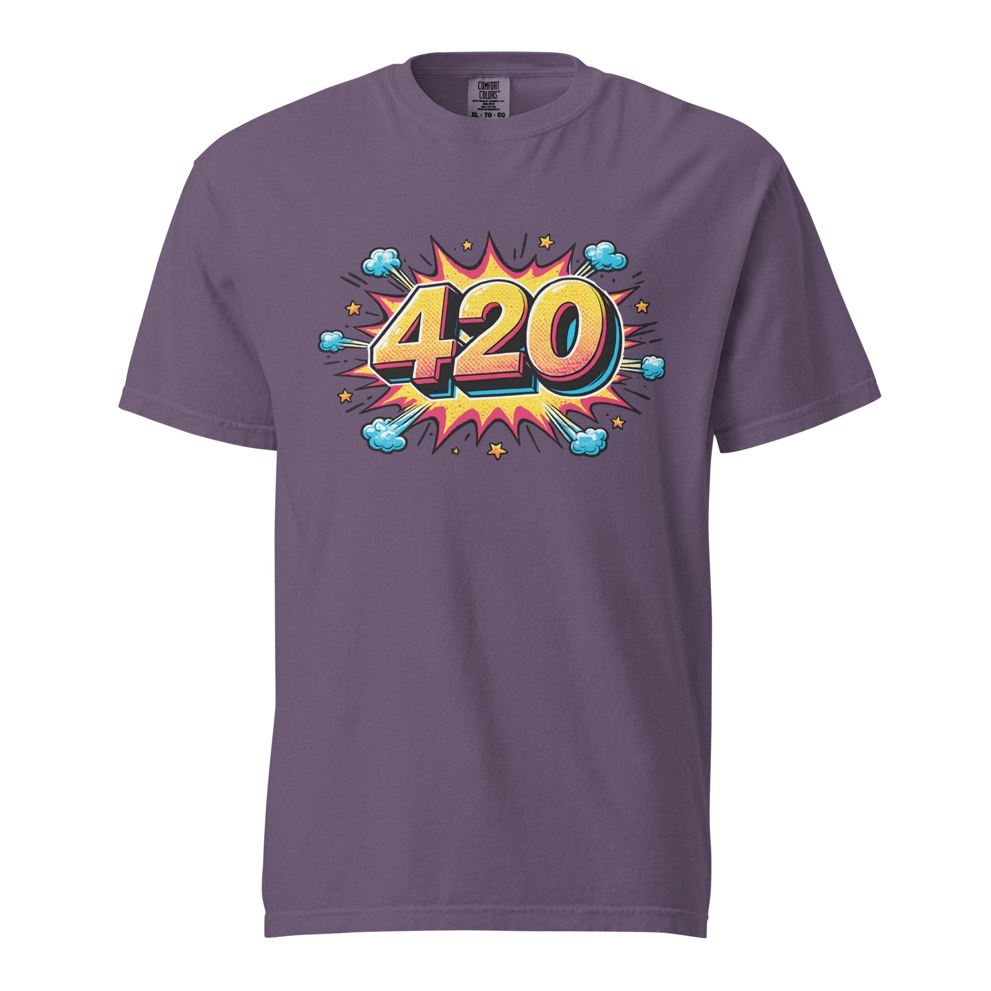 Pop Art 420 T-Shirt – Retro Comic Style Cannabis Graphic Tee | Riso Print Inspired Streetwear | Magic Leaf Tees