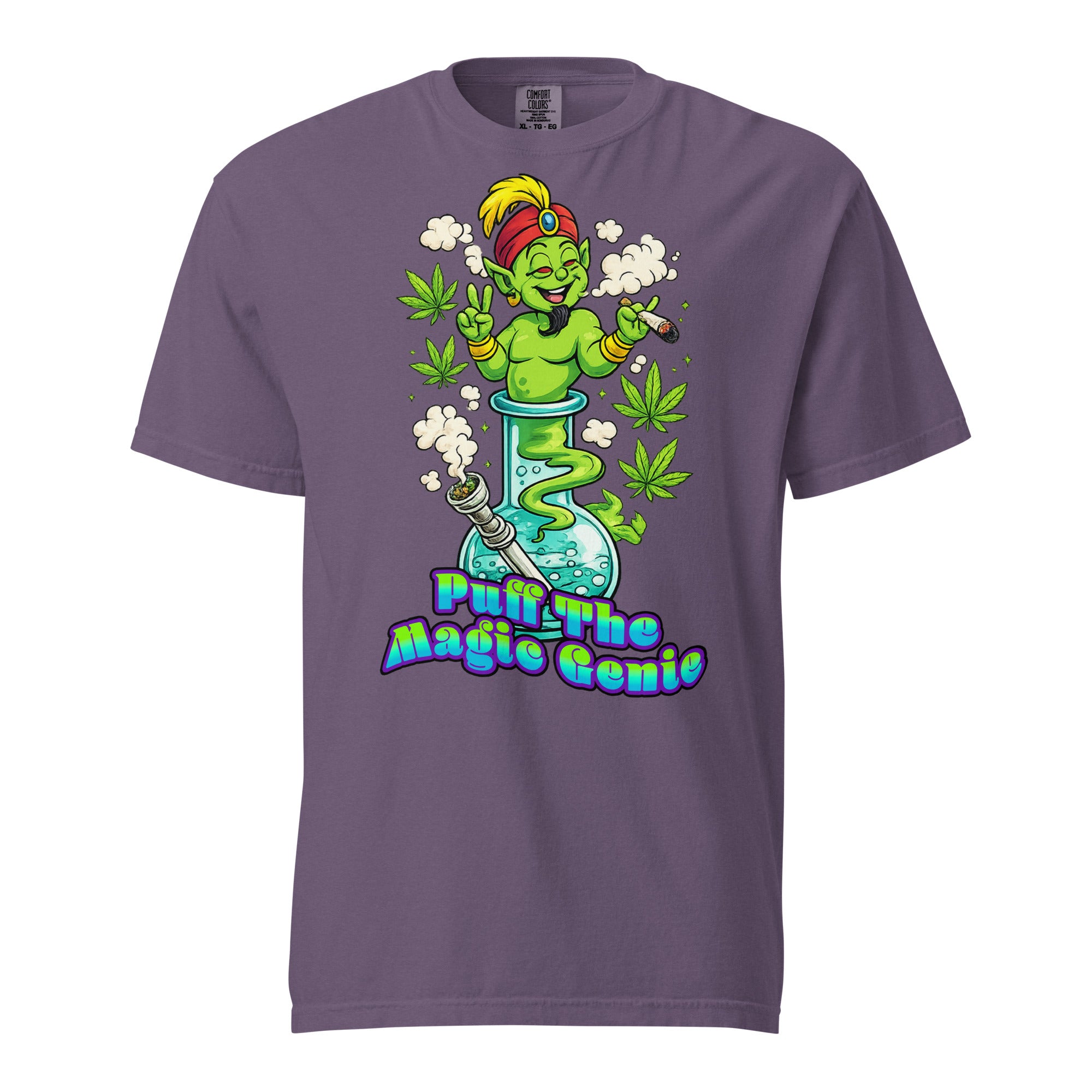 Puff The Magic Genie Shirt, Funny Cannabis Cartoon Tee, Retro Stoner Bong Genie T-Shirt