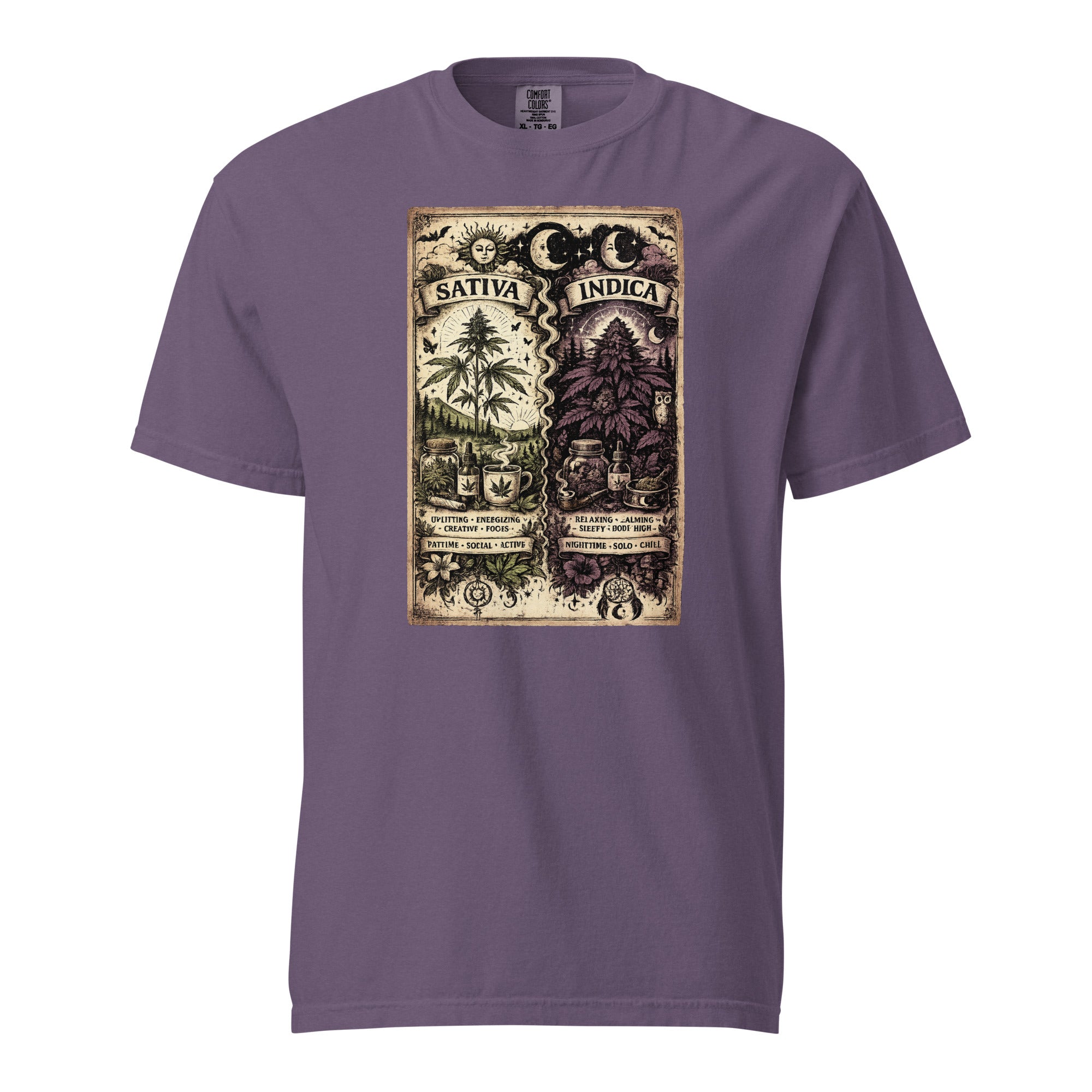Sativa vs Indica Shirt Whimsigoth Cannabis Design