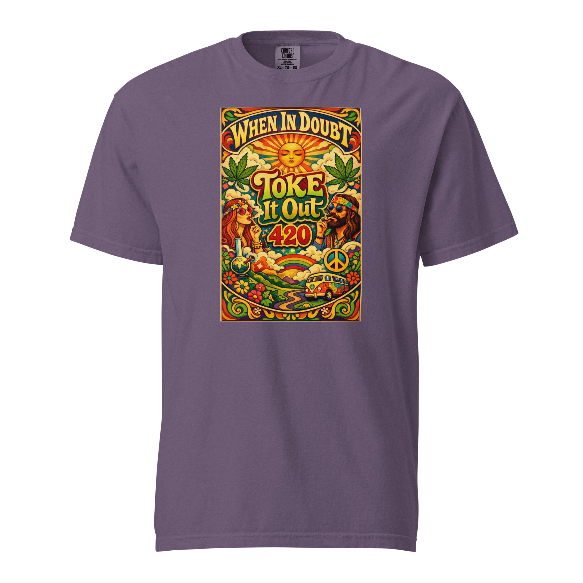 When In Doubt Toke It Out 420 Retro Psychedelic Tee
