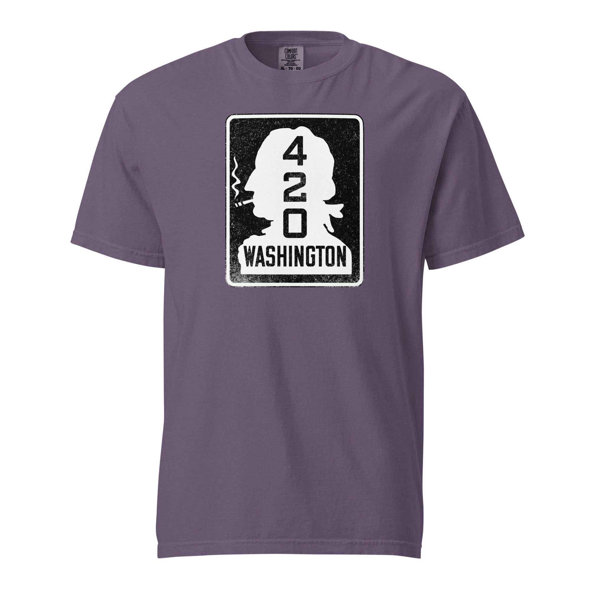 Washington 420 Highway Sign T-Shirt | George Washington Smoking Joint Graphic Tee | Magic Leaf Tees