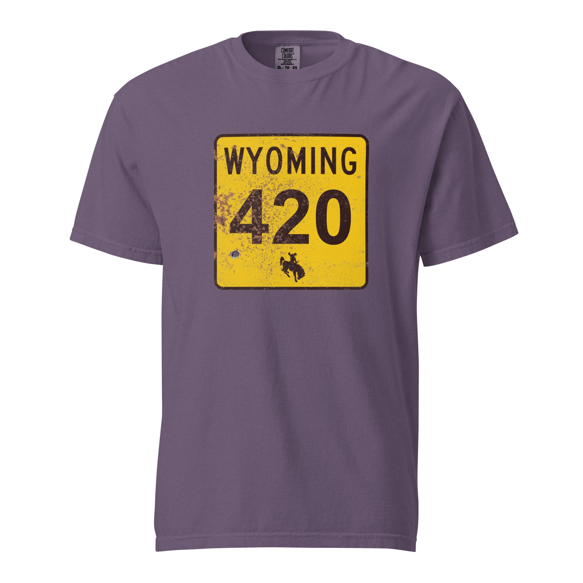 Wyoming 420 Highway Sign Weed Shirt | Cowboy State Cannabis Graphic Tee | Magic Leaf Tees