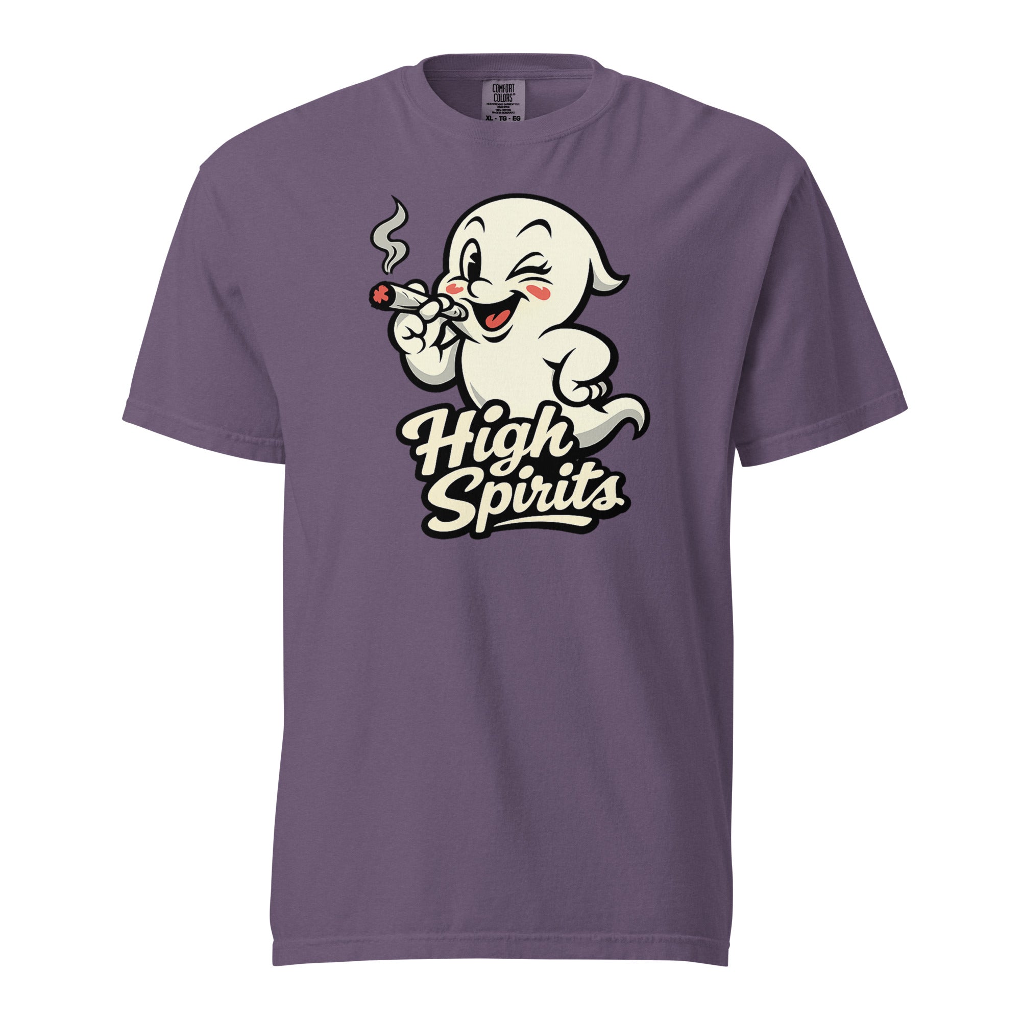 High Spirits Ghost T-Shirt – Funny Retro 1940s Cannabis Cartoon Tee