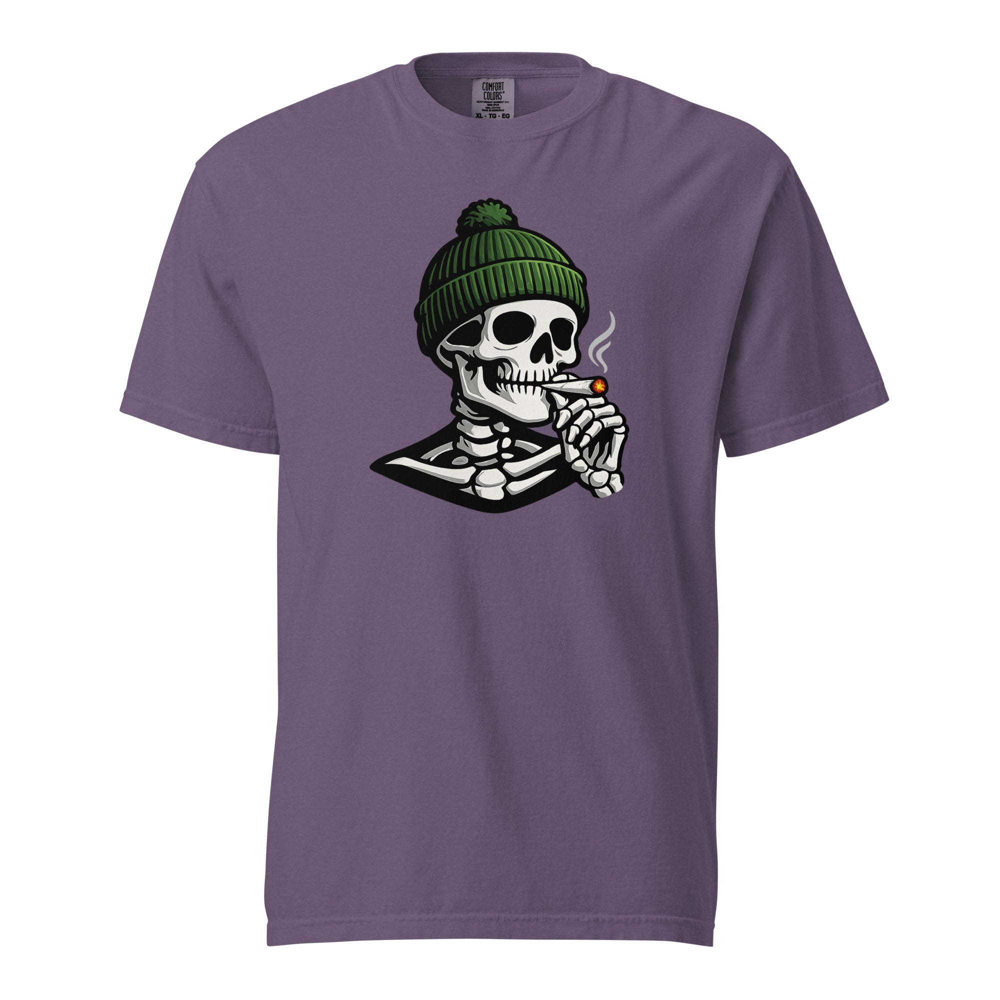 Skeleton Toque T-Shirt, Funny Stoner Skull Tee, Cannabis Smoking Skeleton Shirt, 420 Graphic Tee