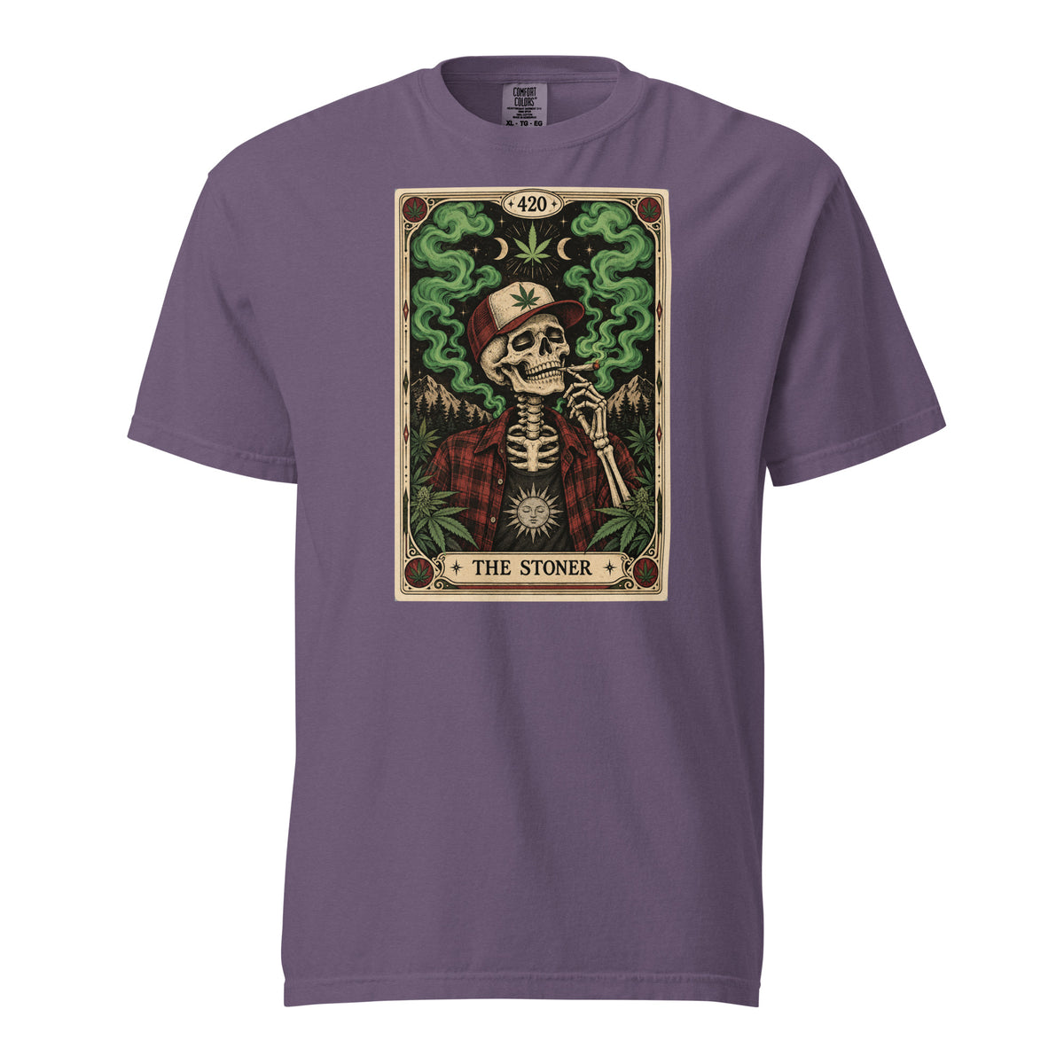 The Stoner Tarot T-Shirt, Skeleton 420 Weed Tee, Cannabis Leaf Trucker Hat Graphic Shirt