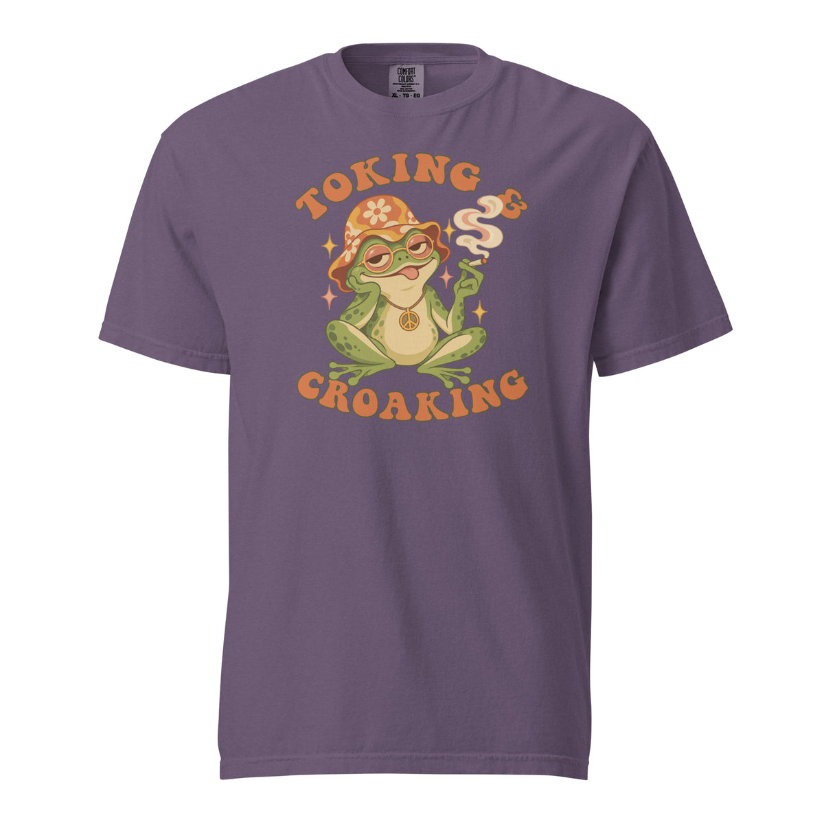 Groovy Smoking Frog T-Shirt, Funny Cannabis Frog Tee, Retro 1970s Pop Art 420 Graphic Shirt