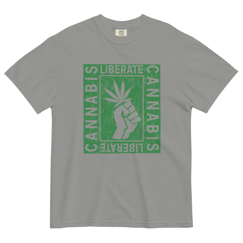 Liberate Cannabis Movement: Political Poster-Style Tee for Advocates of Marijuana Legalization! - Magic Leaf Tees