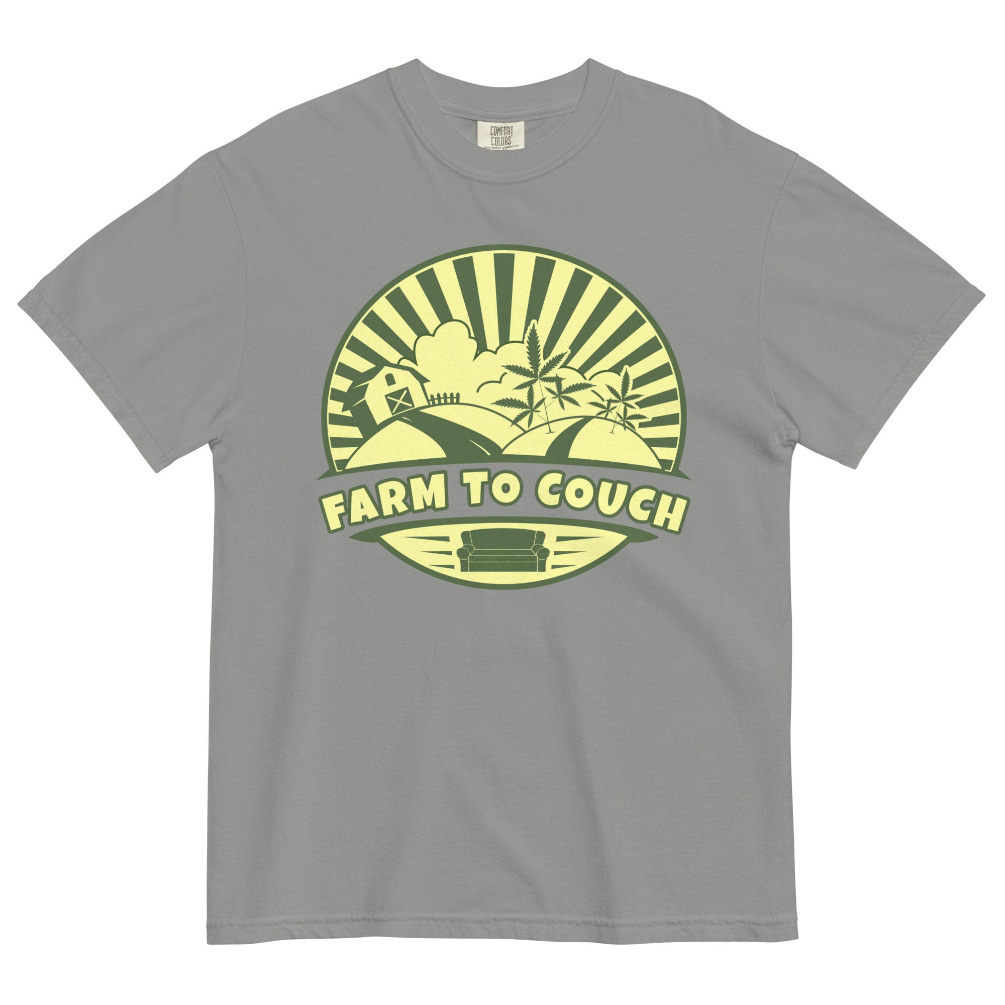 Farm To Couch: Cannabis Farmer's Exclusive Tee for Relaxed Harvest Vibes! - Magic Leaf Tees