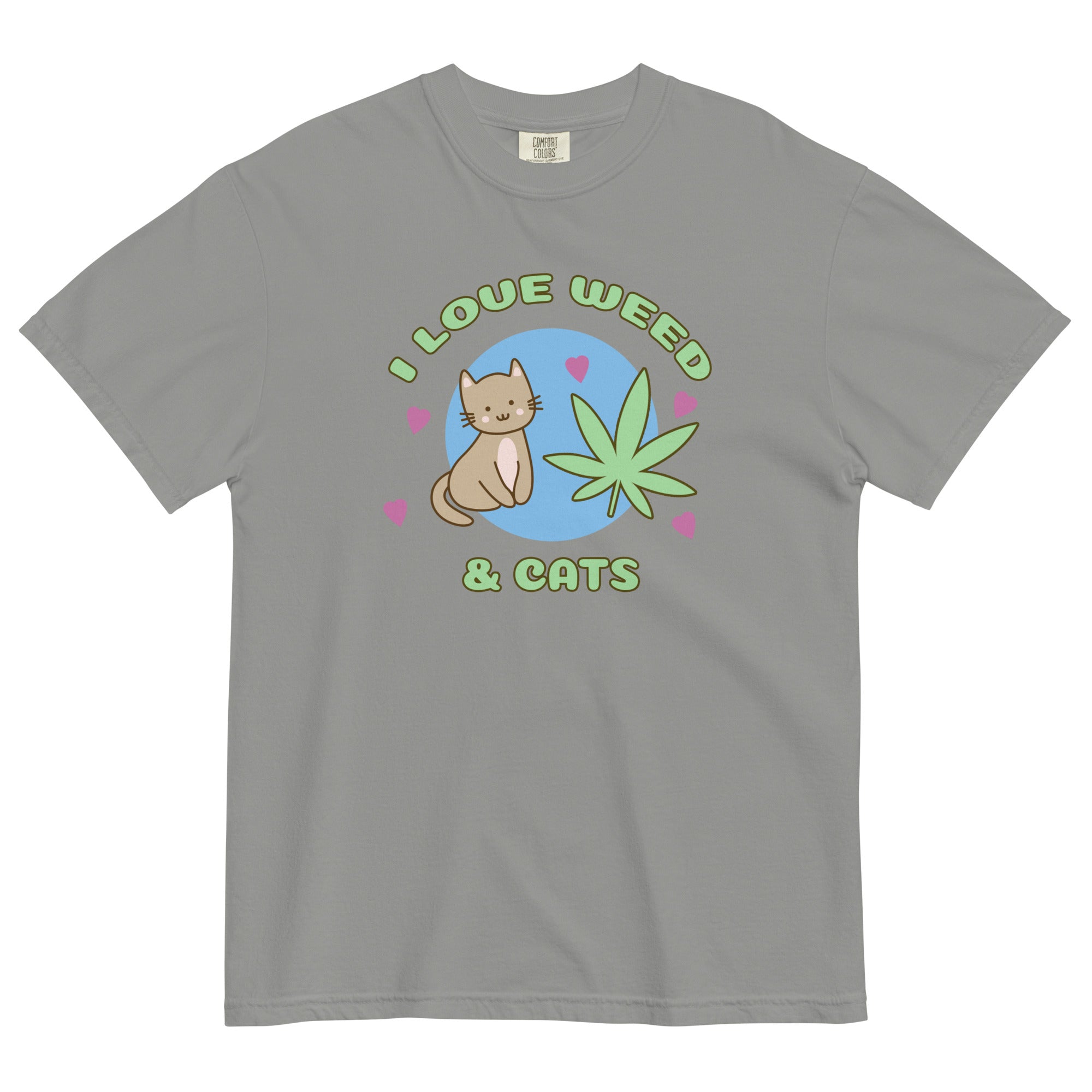 Purrrfectly High: I Love Weed And Cats T-Shirt | Magic Leaf Tees